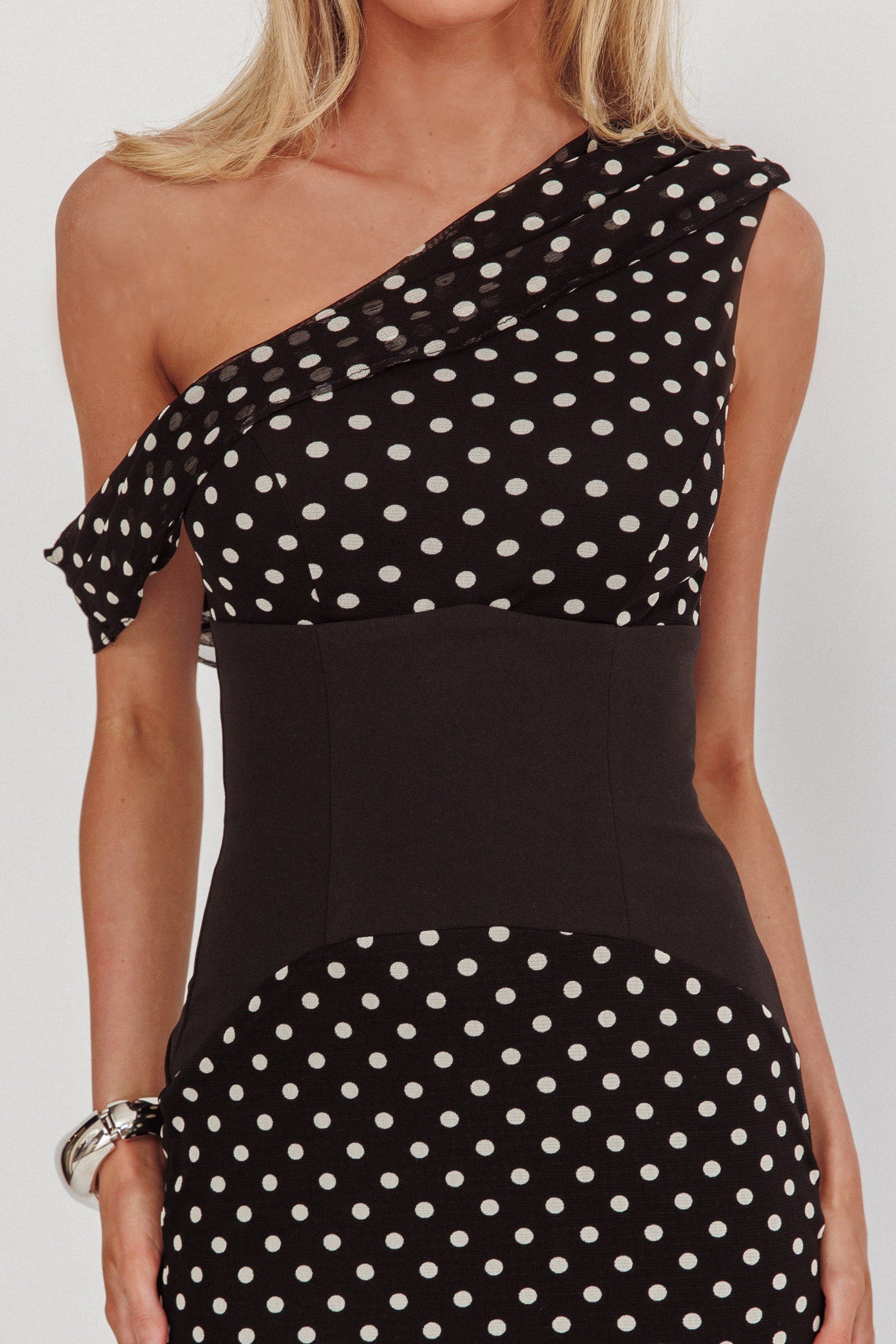 CRAWFORD MAXI DRESS - BLACK POKA