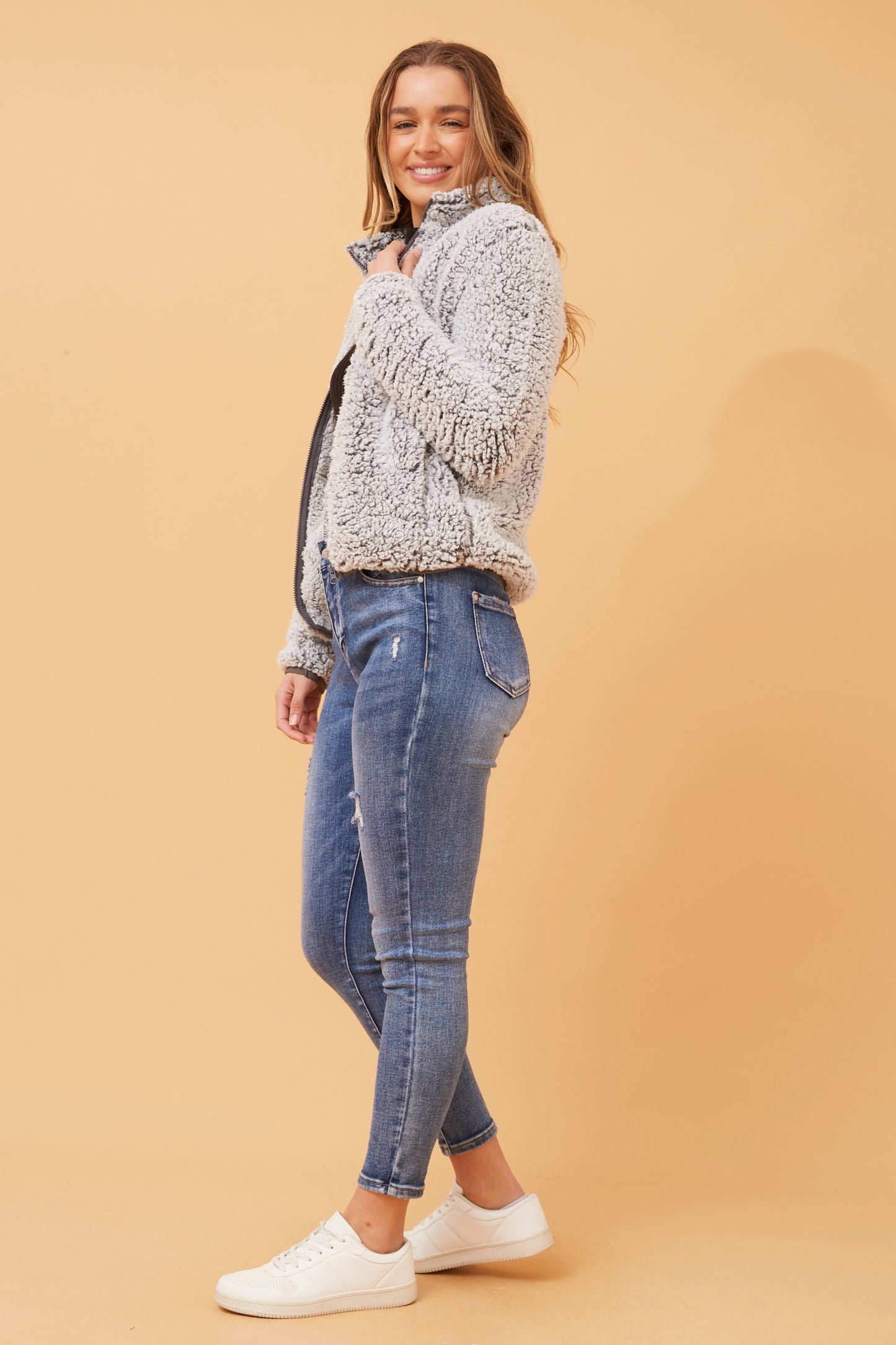 TEDDY JACKET -GREY