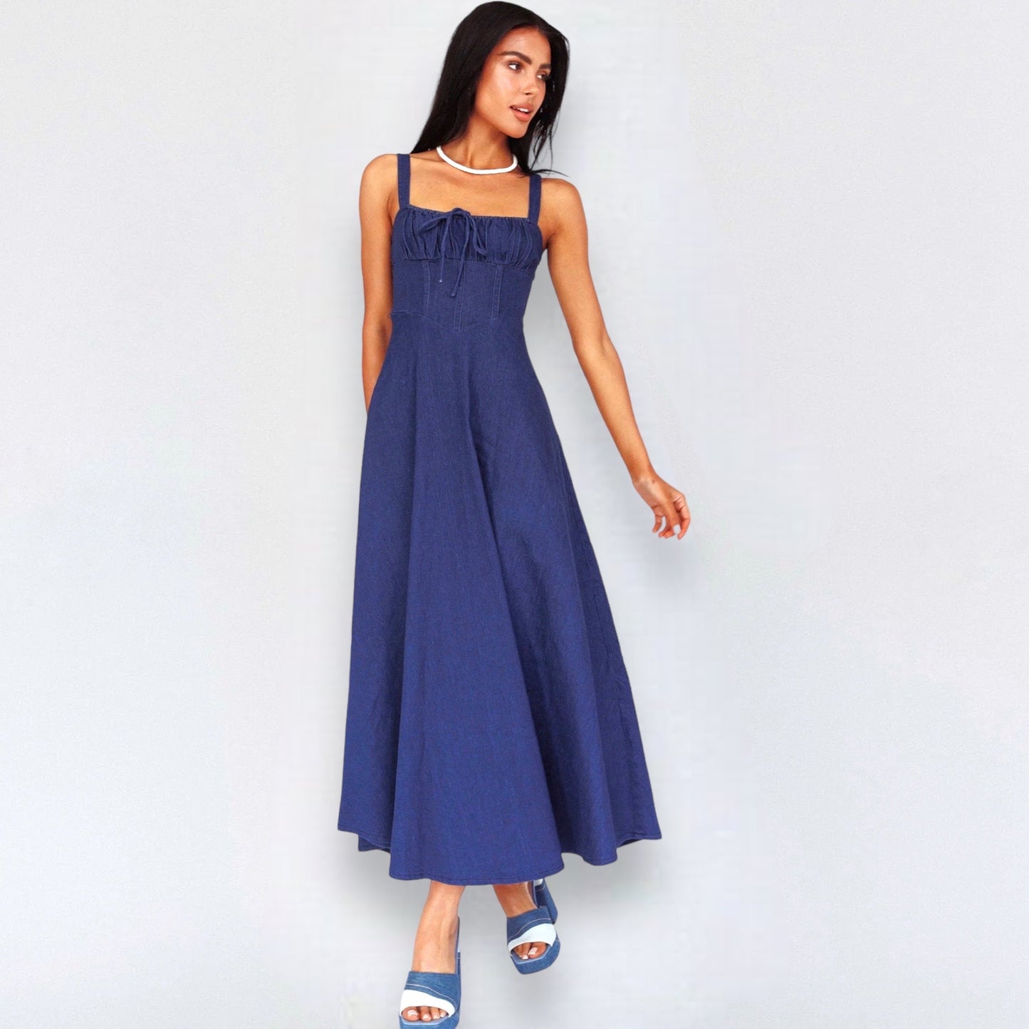 CHRISSY MAXI DRESS -INDIGO