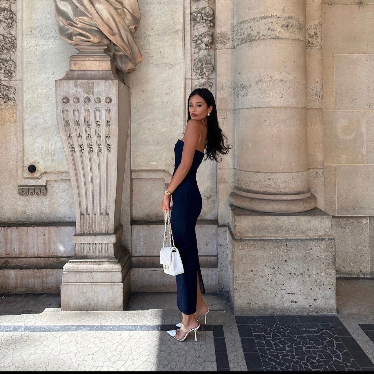 ANGELIQUE MIDI DRESS - INDIGO