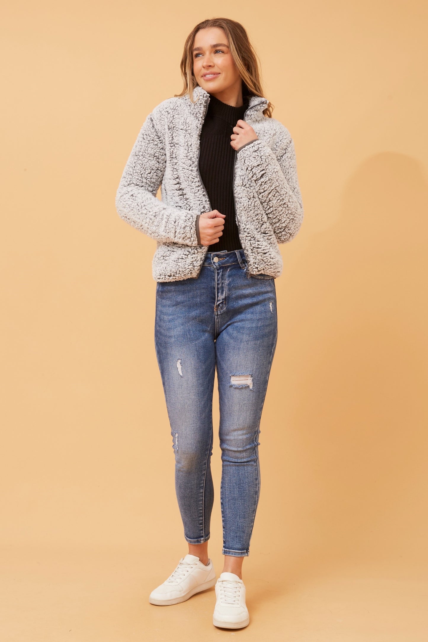 TEDDY JACKET -GREY