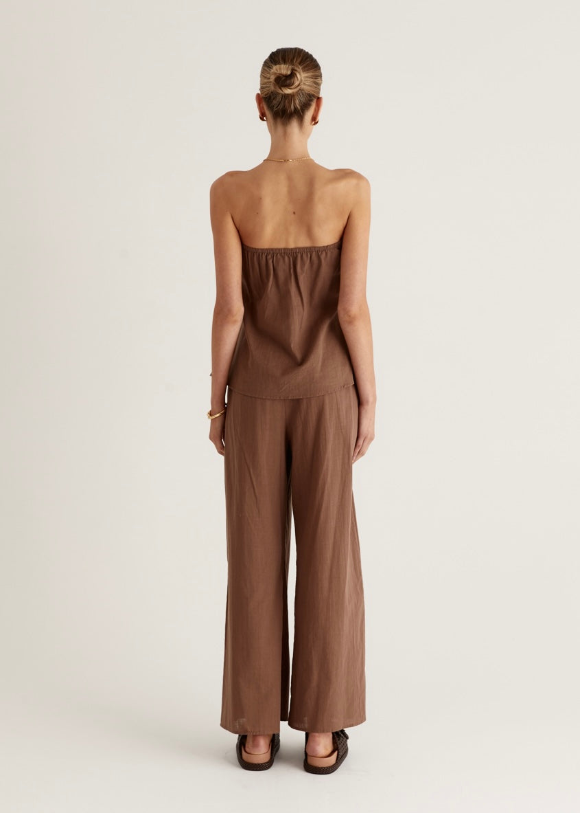CALYPSO TOP & PANT SET -CHOCOLATE