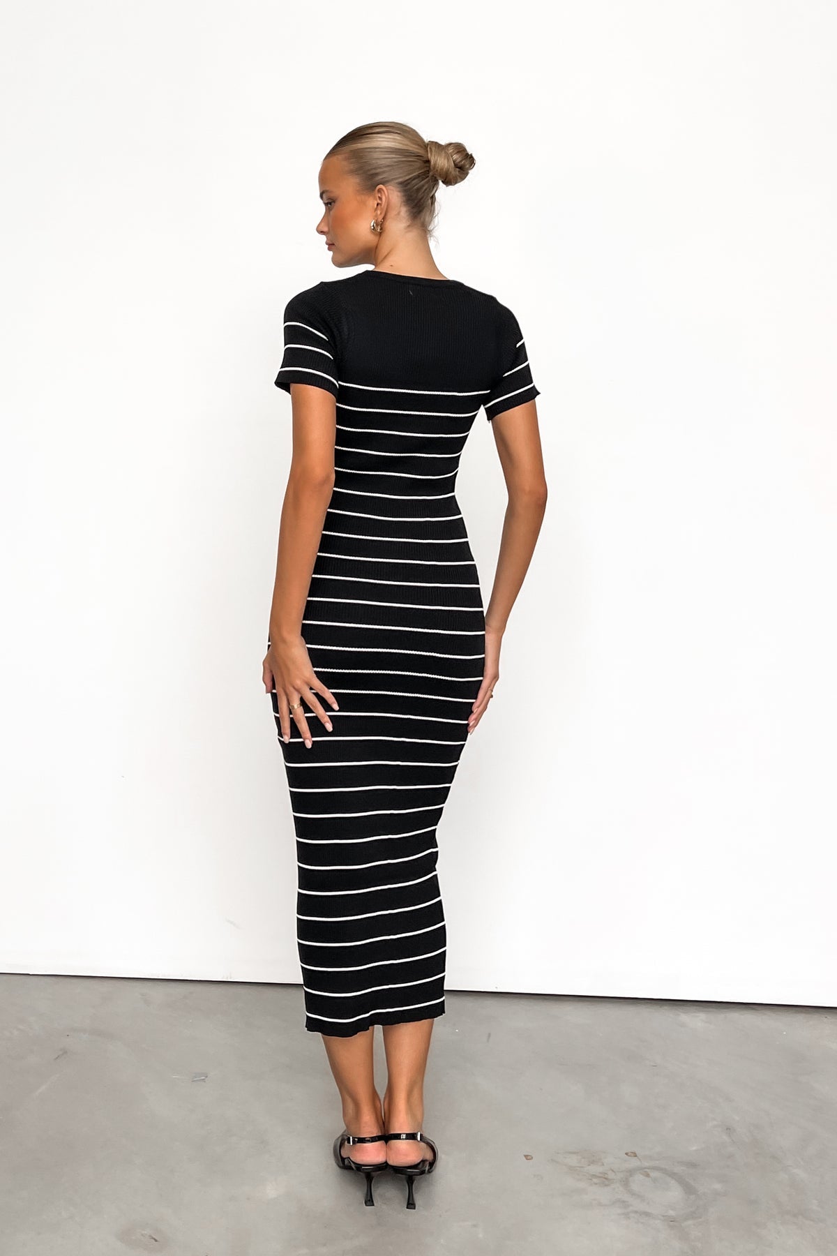 BAVENA MIDI DRESS -BLACK/WHITE