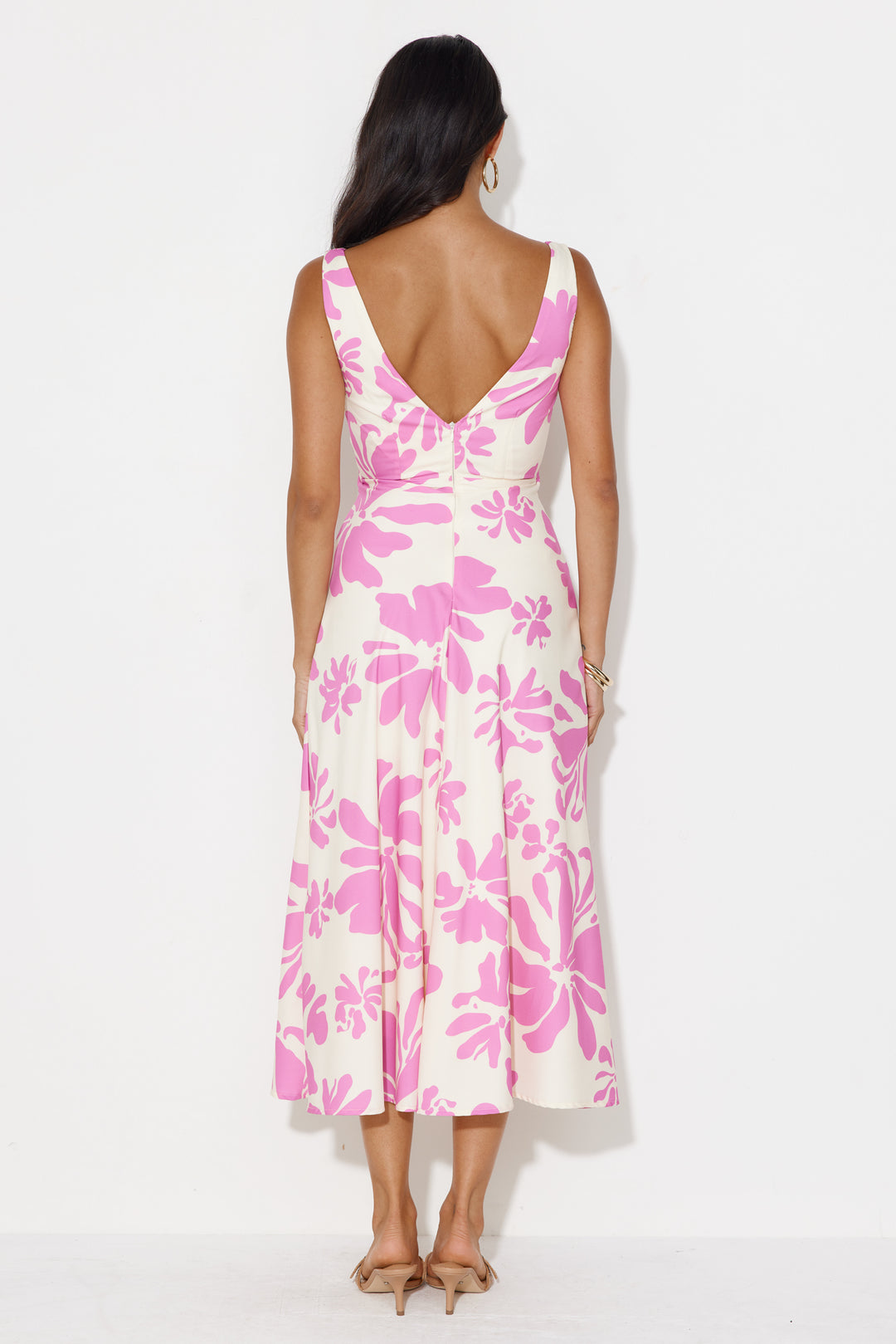 MACI MIDI DRESS -PINK FLORAL