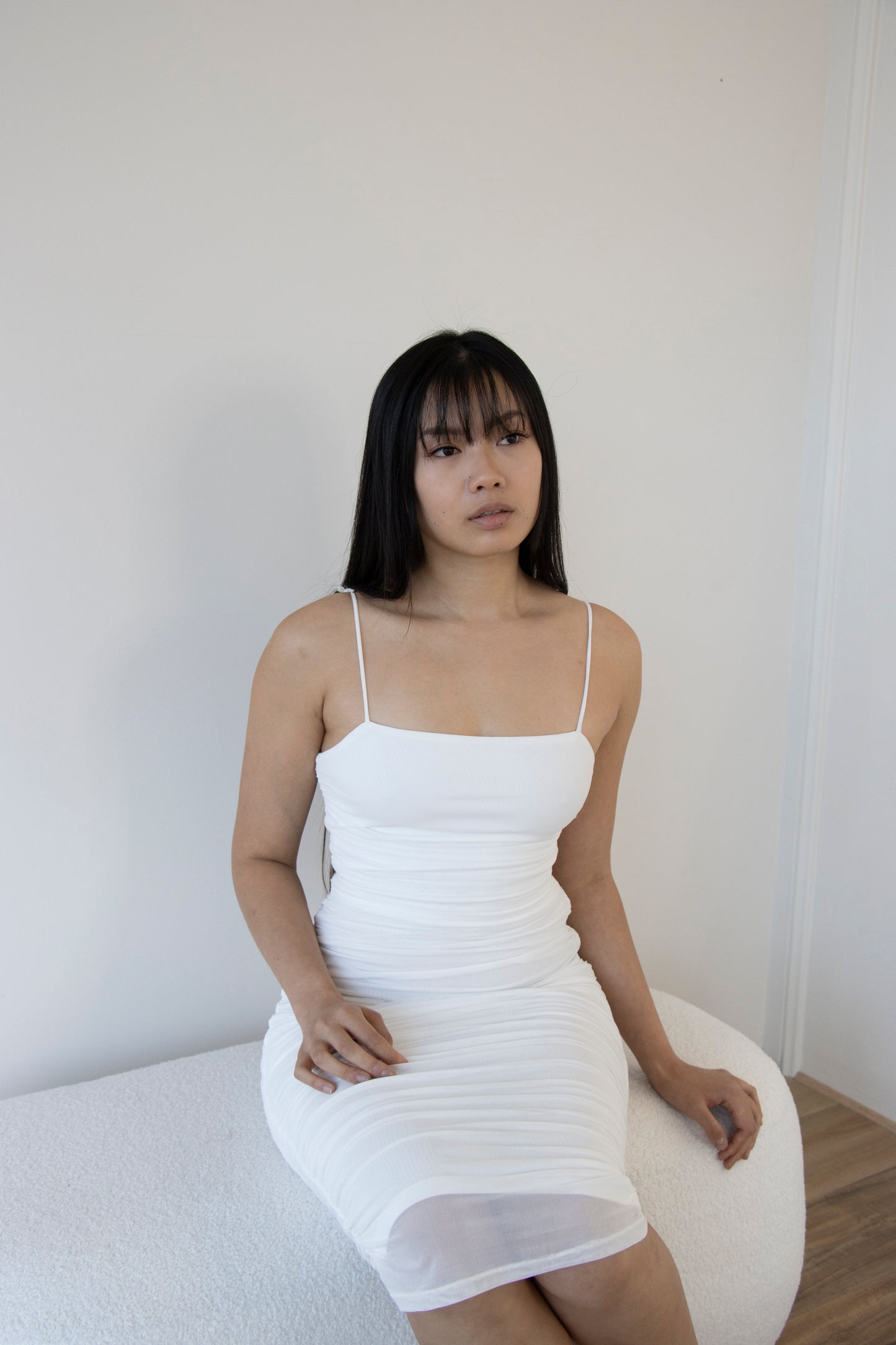 LIZZA MIDI DRESS -WHITE