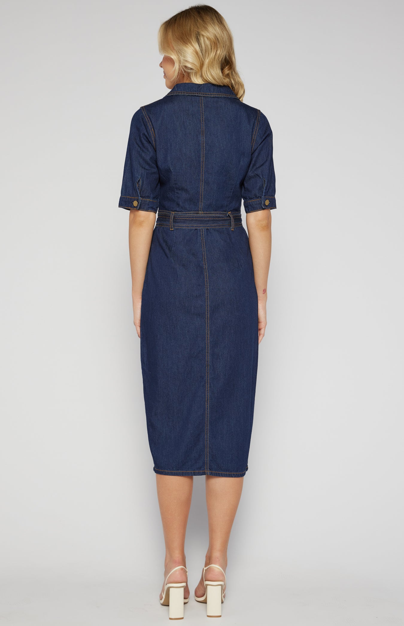 ELODIE MIDI DRESS -DENIM