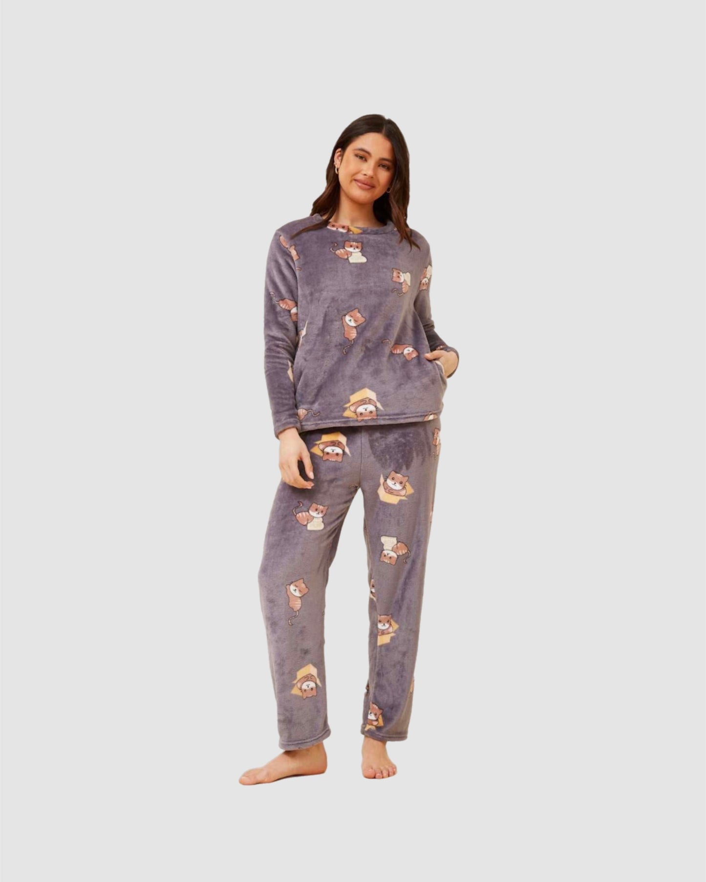 KITTY PYJAMA SET -GREY