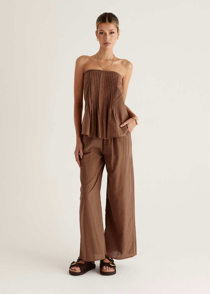 CALYPSO TOP & PANT SET -CHOCOLATE