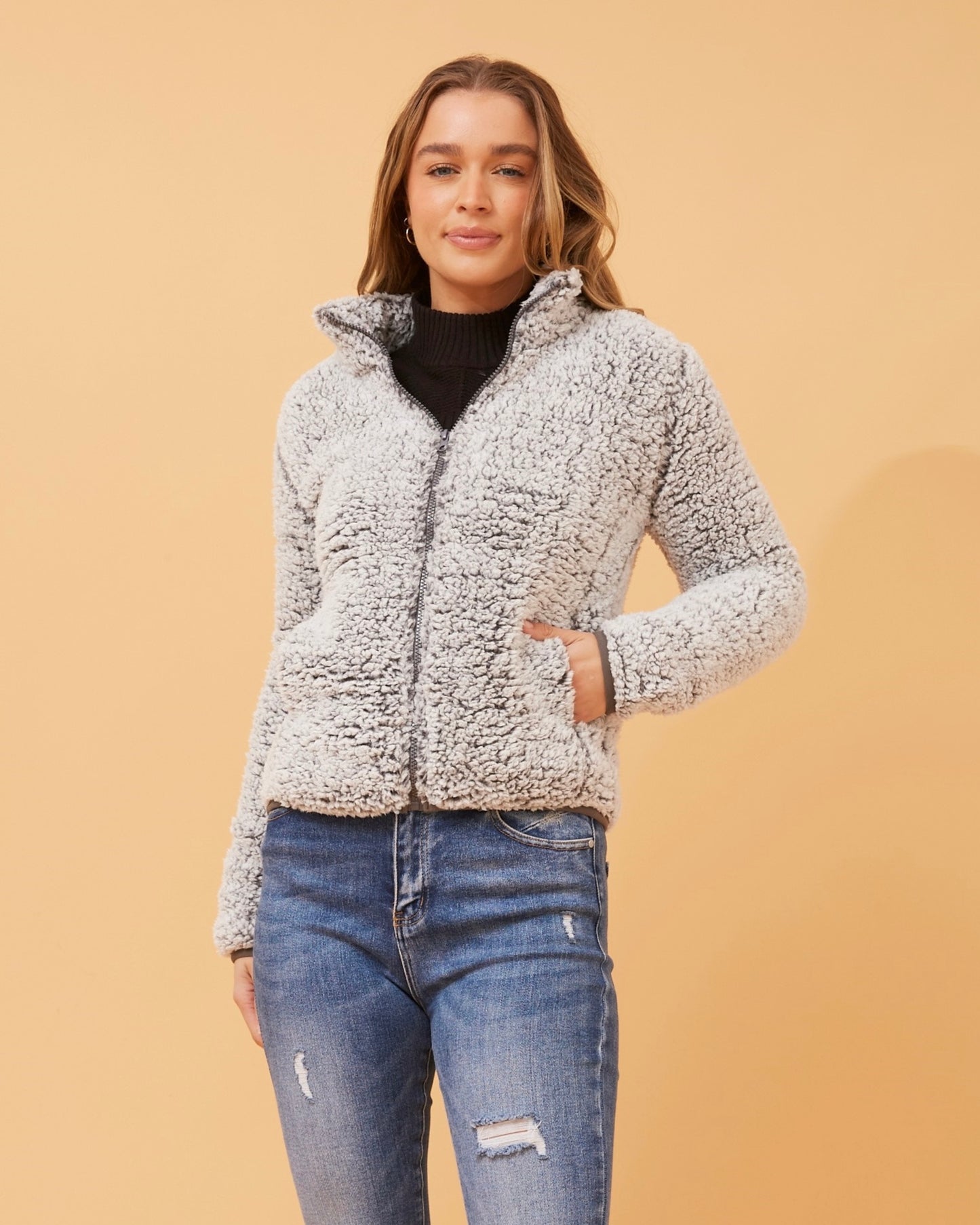 TEDDY JACKET -GREY