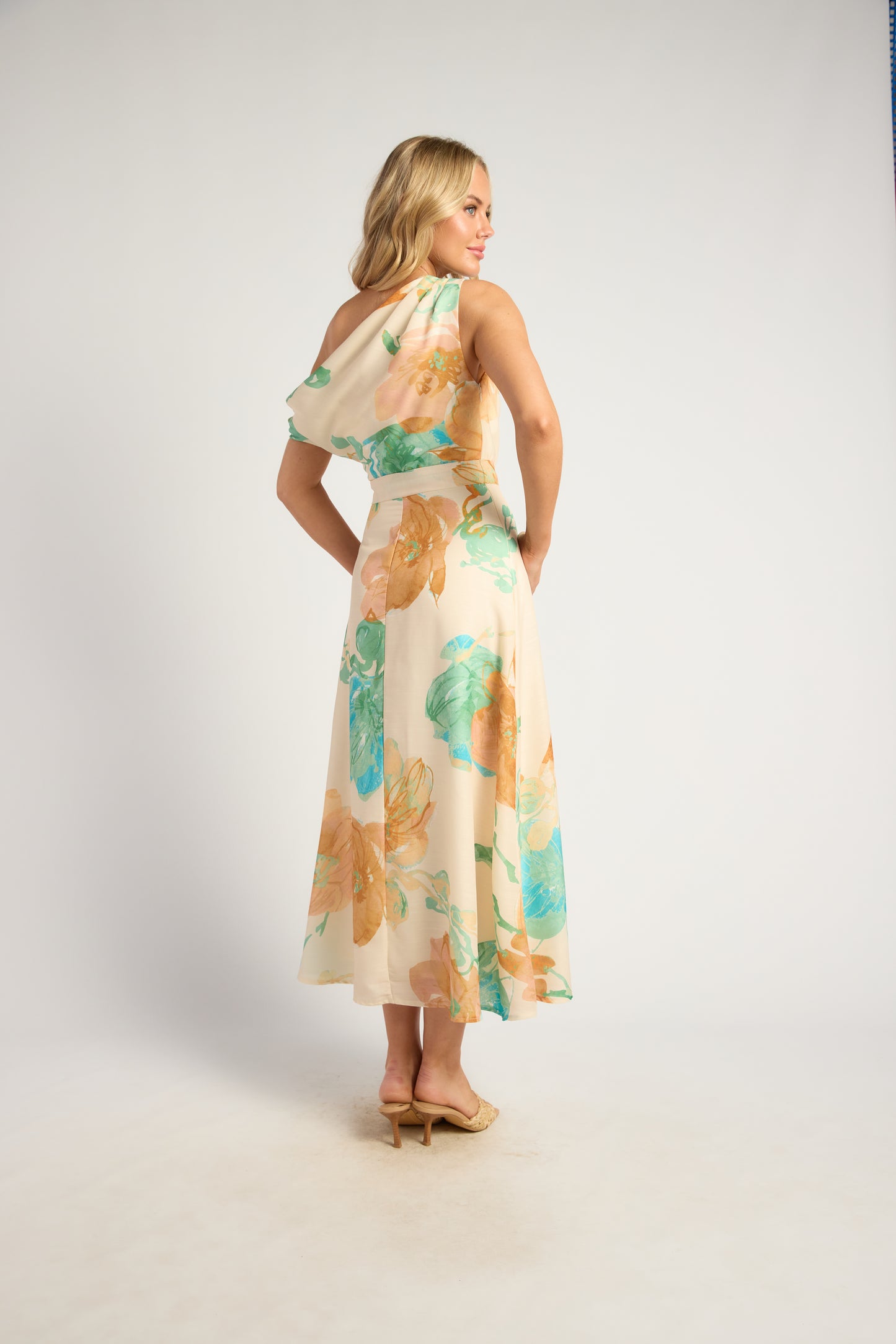 BLOSSOM MIDI DRESS - TANGERINE BLUE