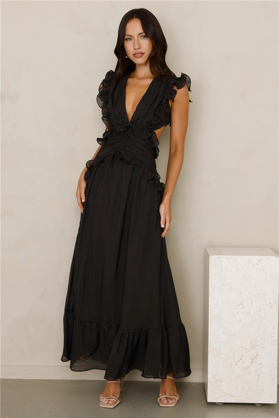 VAYDA MIDI DRESS -BLACK