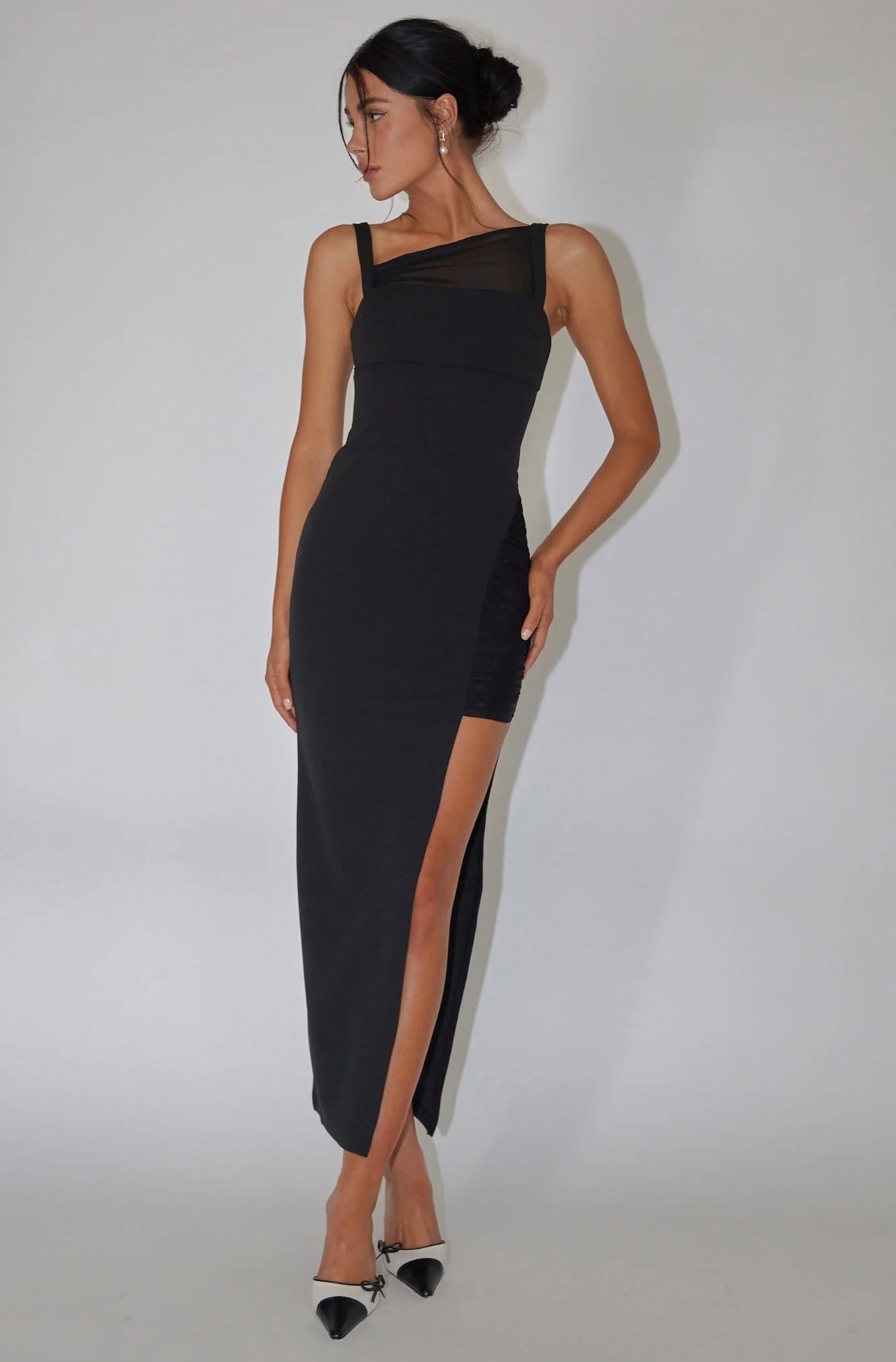 BOTTEGA MIDI DRESS -BLACK