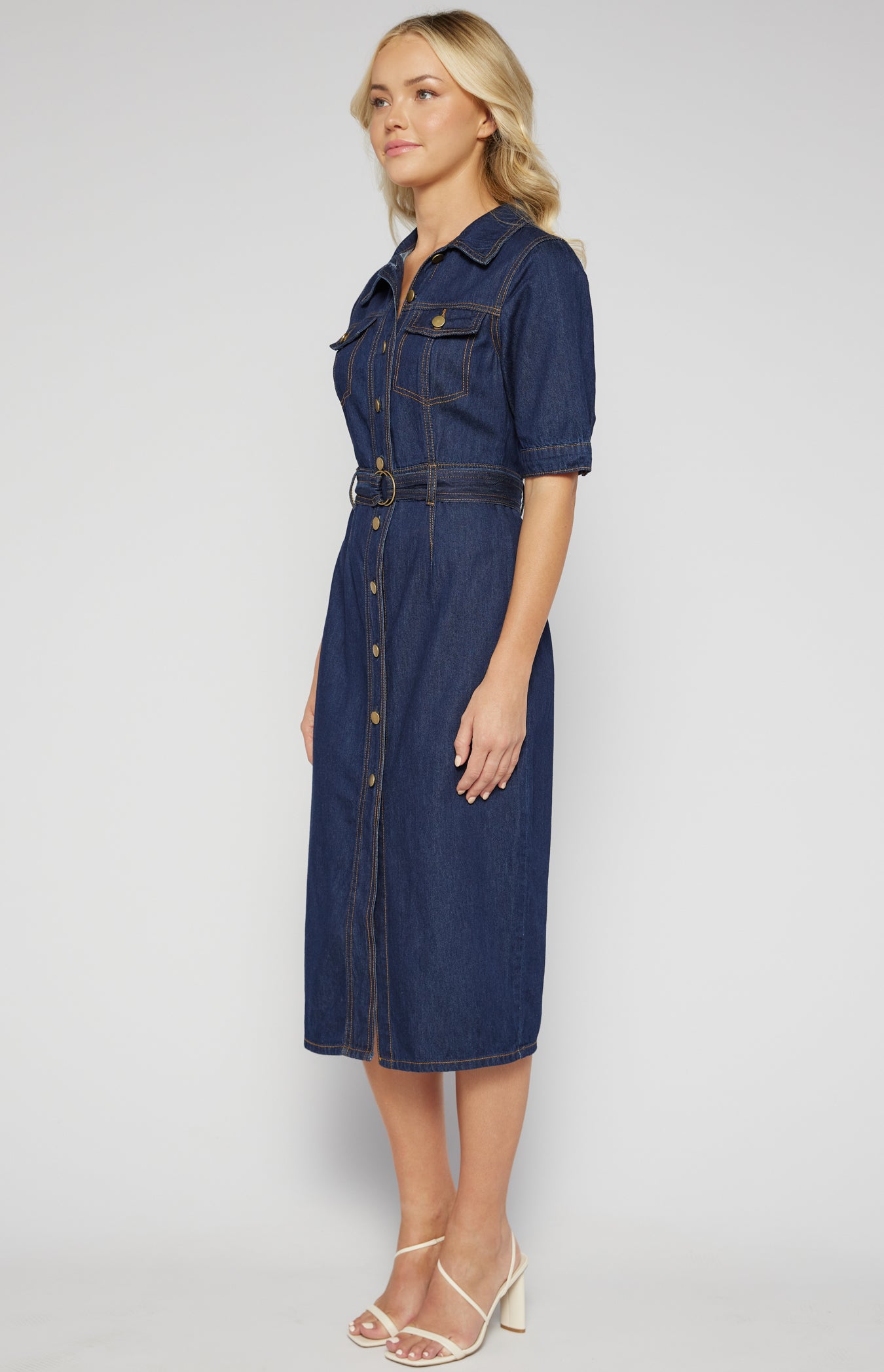ELODIE MIDI DRESS -DENIM