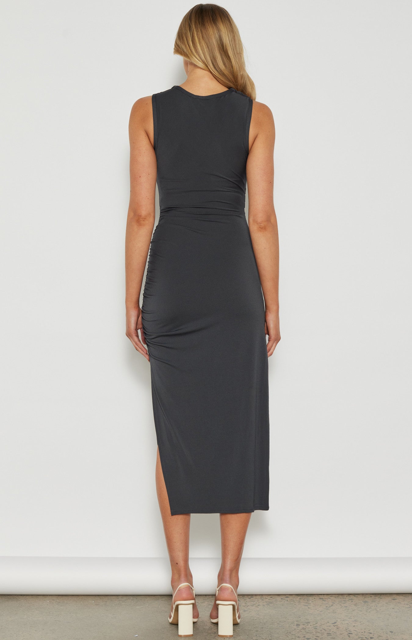THELMA MIDI DRESS -CHARCOAL