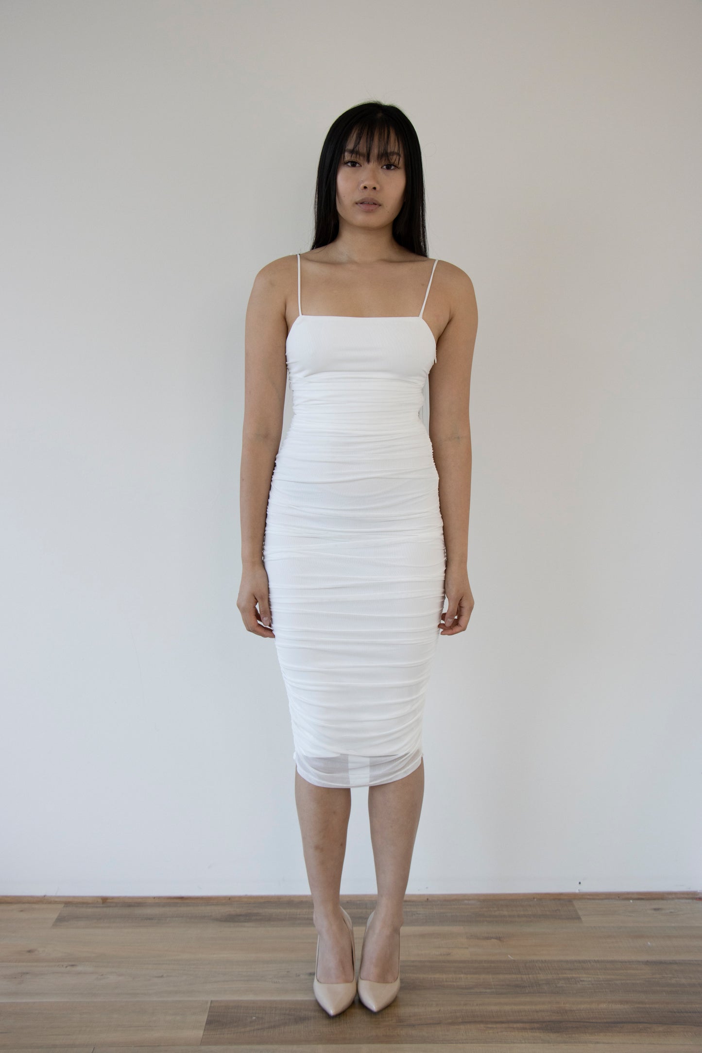 LIZZA MIDI DRESS -WHITE