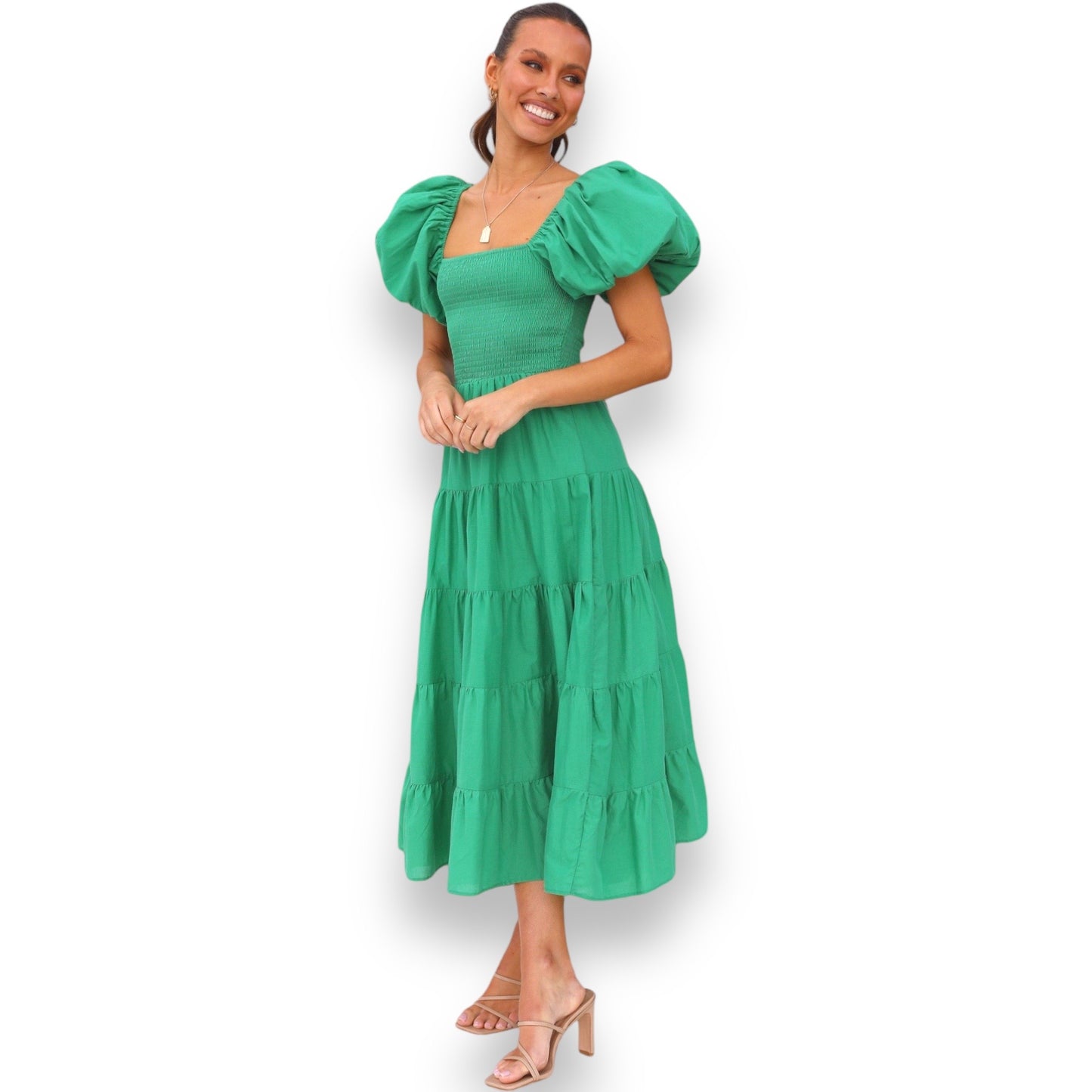 CIANA MIDI DRESS -GREEN