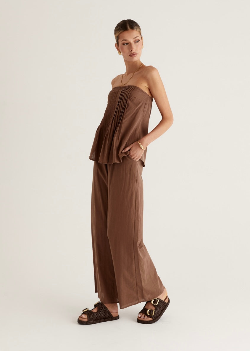 CALYPSO TOP & PANT SET -CHOCOLATE