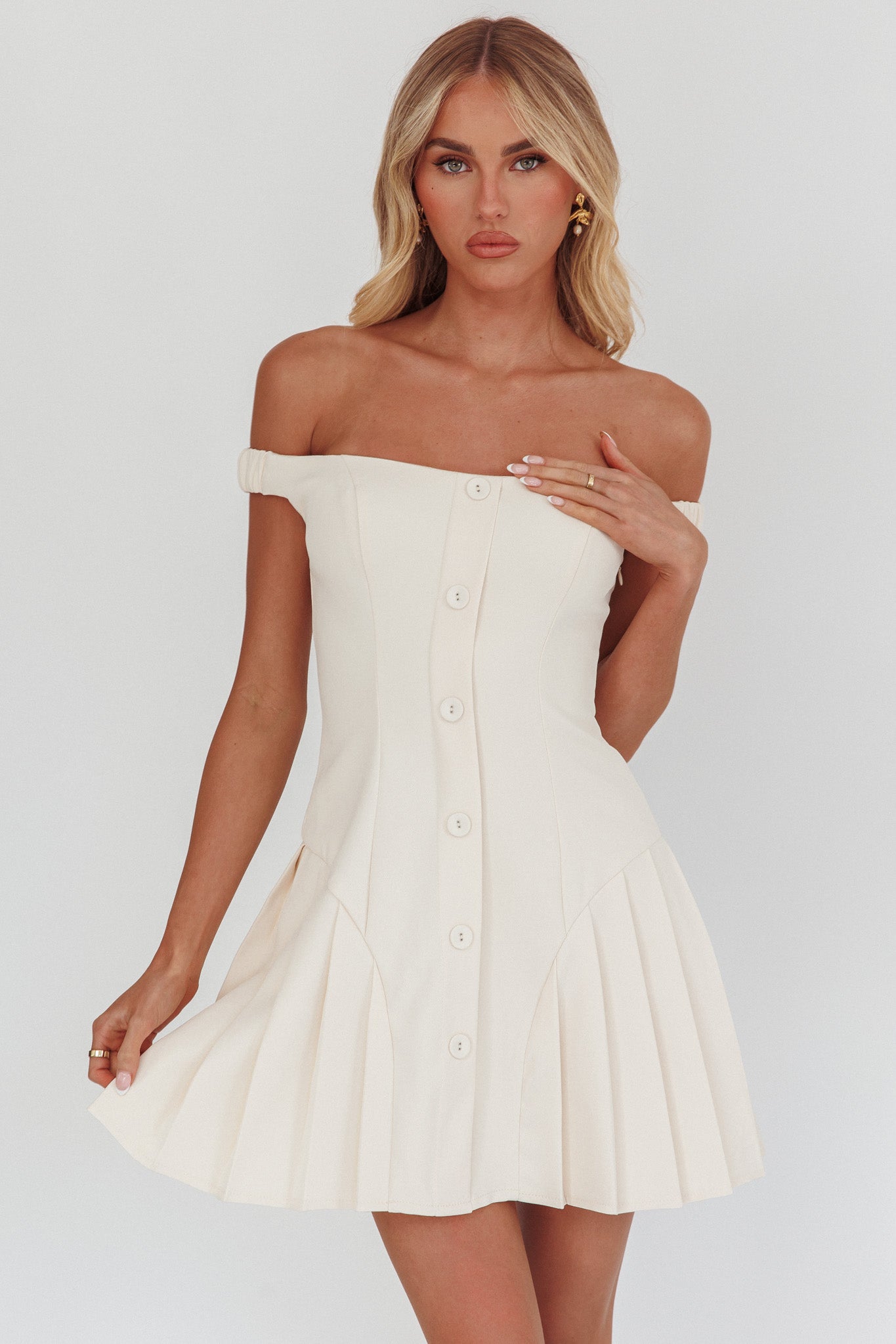 DELLA MINI DRESS -CREAM