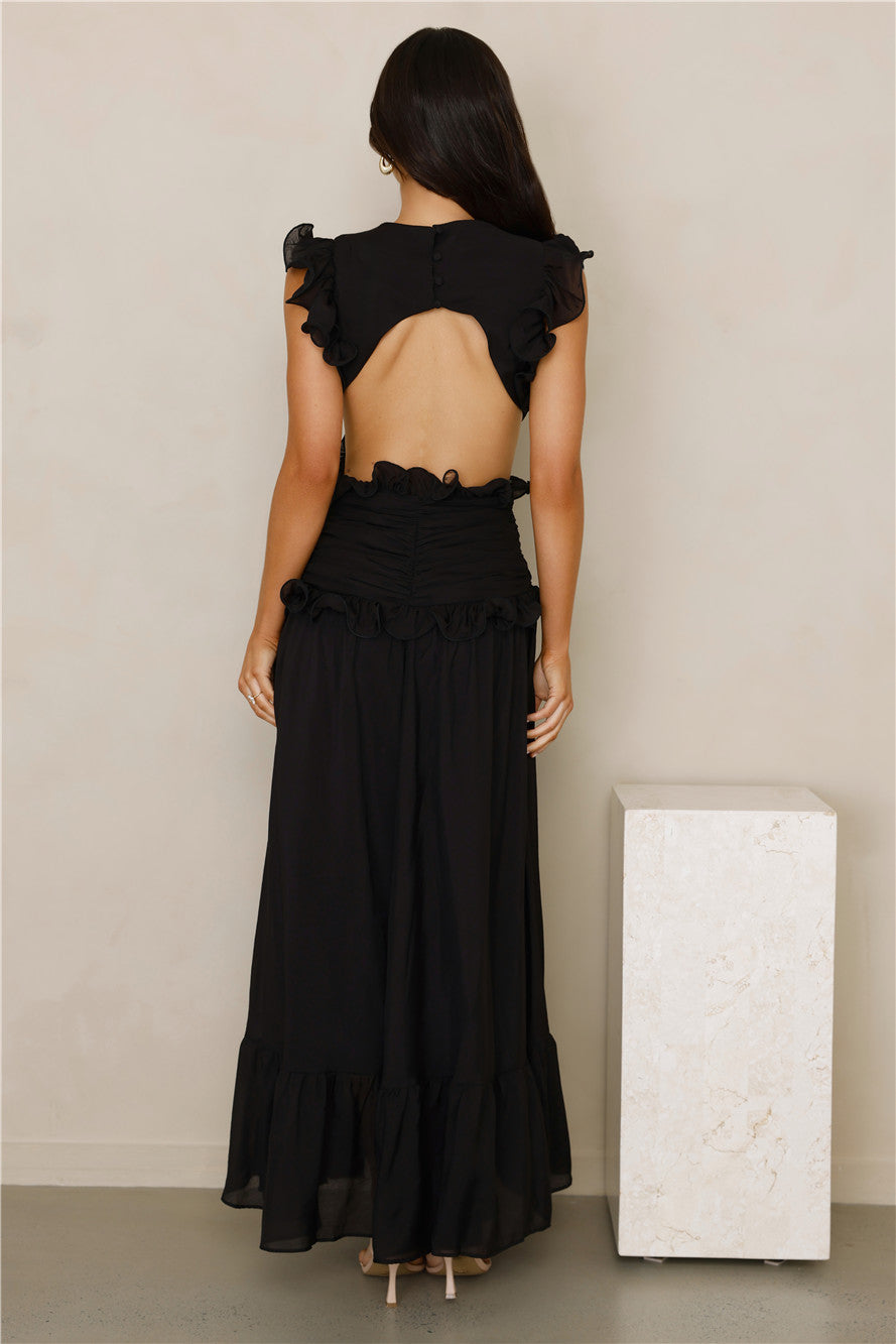 VAYDA MIDI DRESS -BLACK