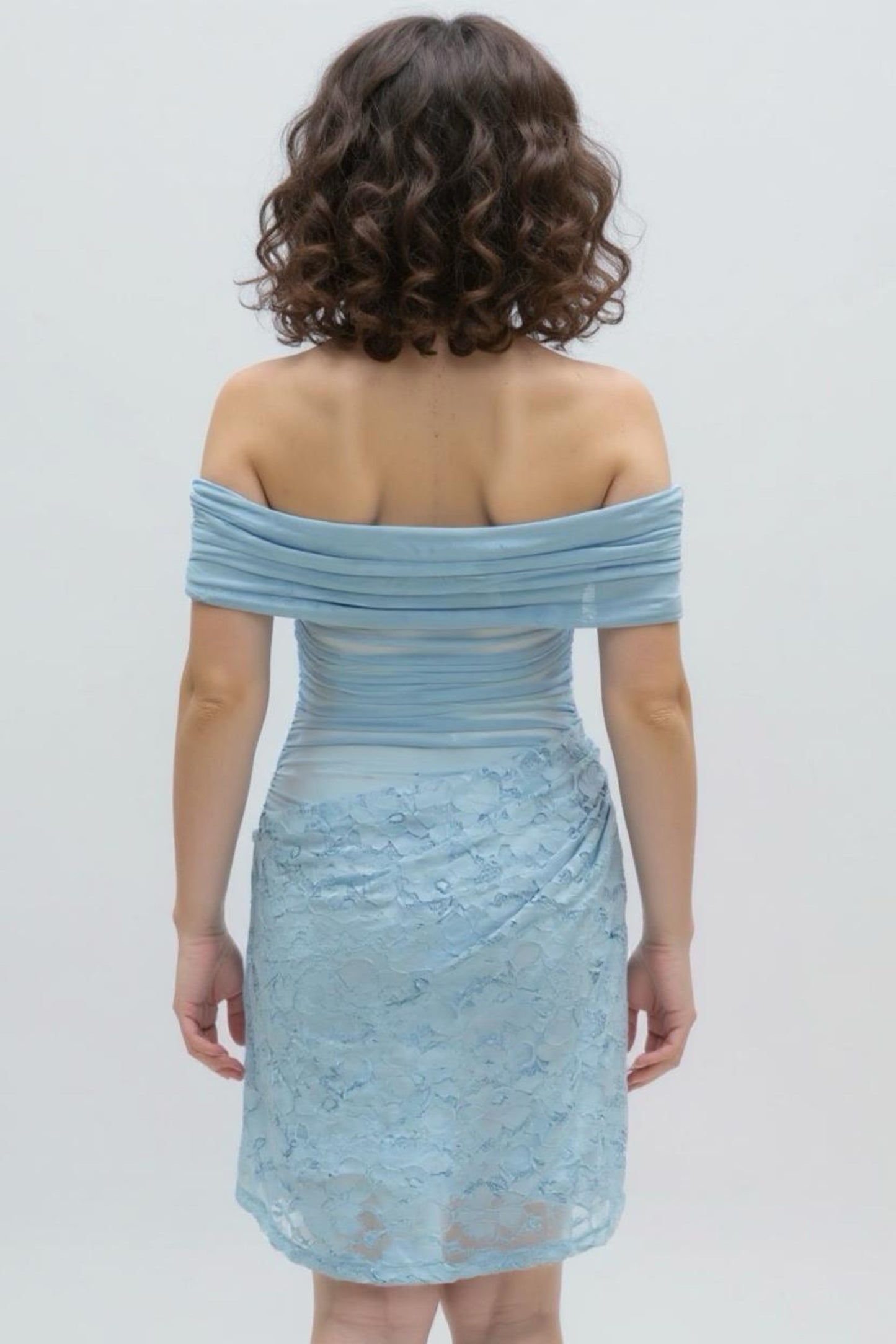 SWEENEY LACE MINI DRESS -BLUE