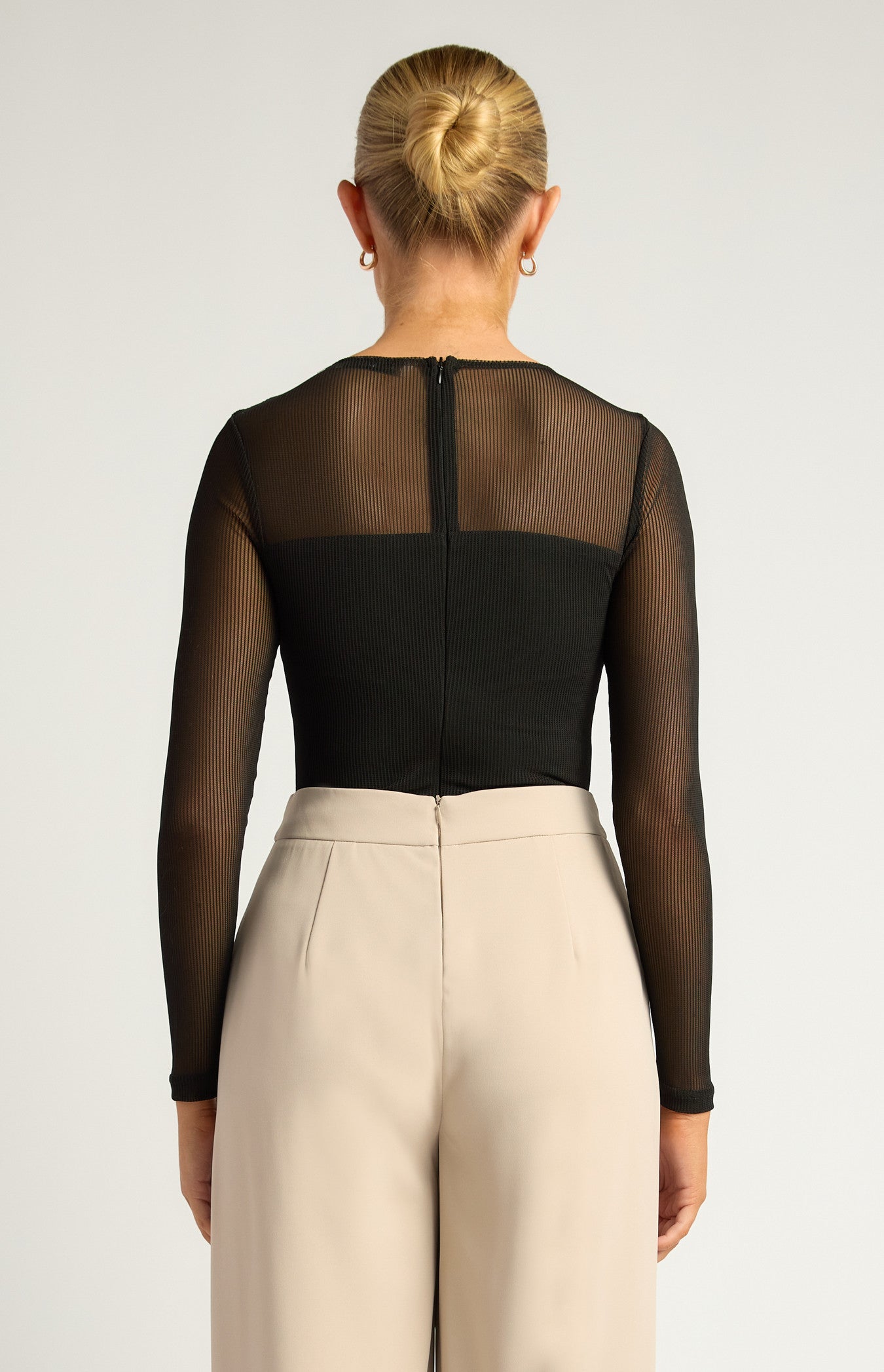 ADELINE MESH BODYSUIT -BLACK