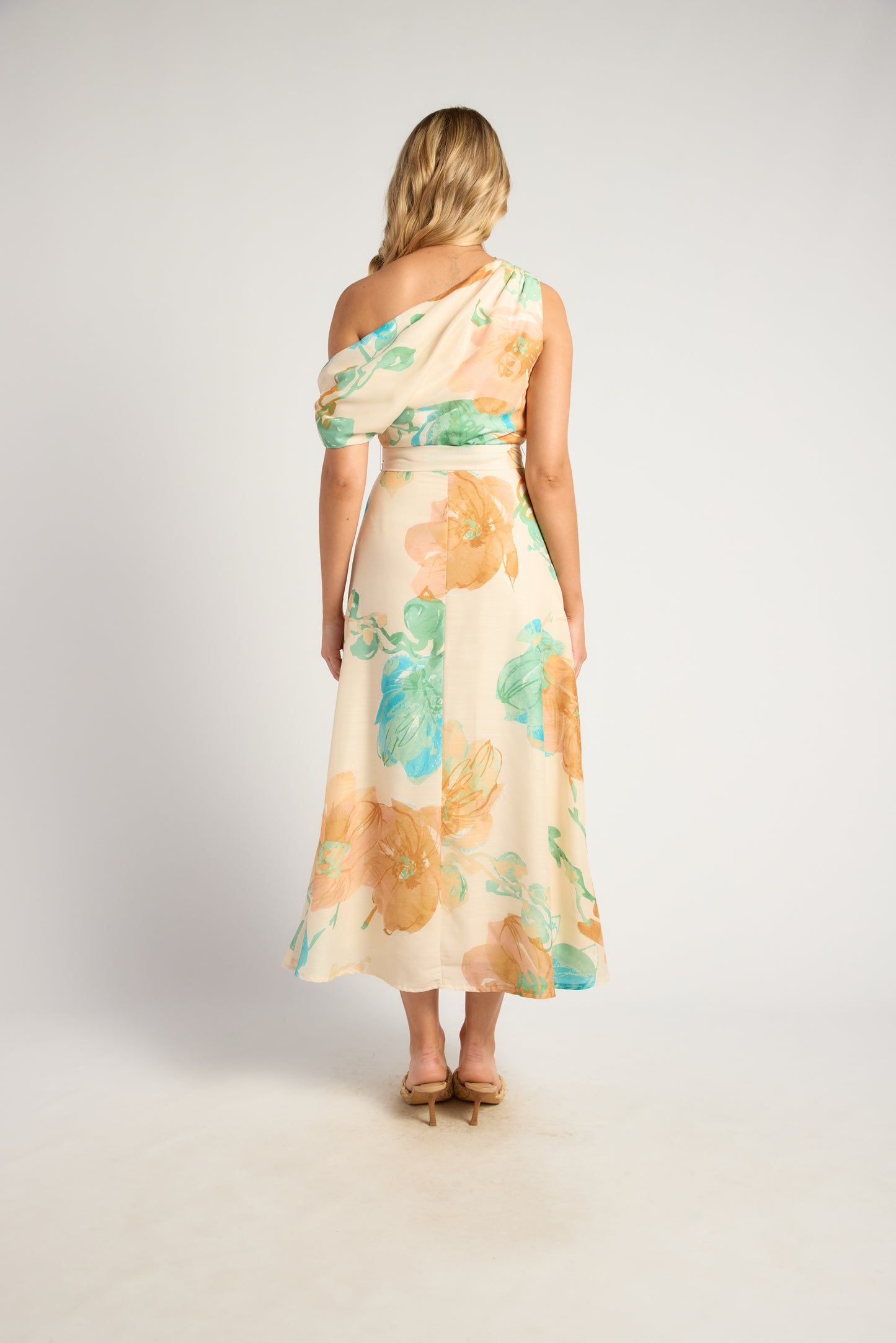 BLOSSOM MIDI DRESS - TANGERINE BLUE