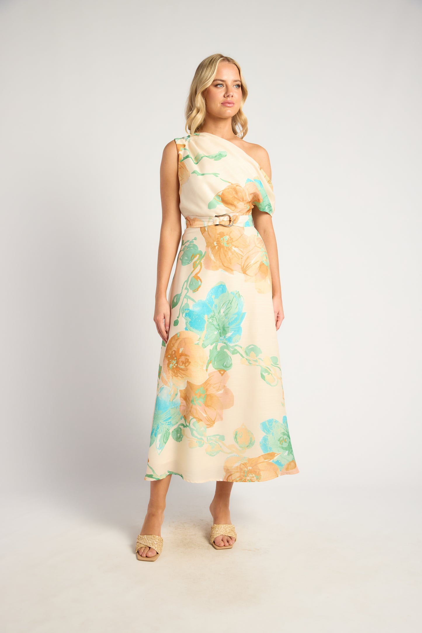 BLOSSOM MIDI DRESS - TANGERINE BLUE