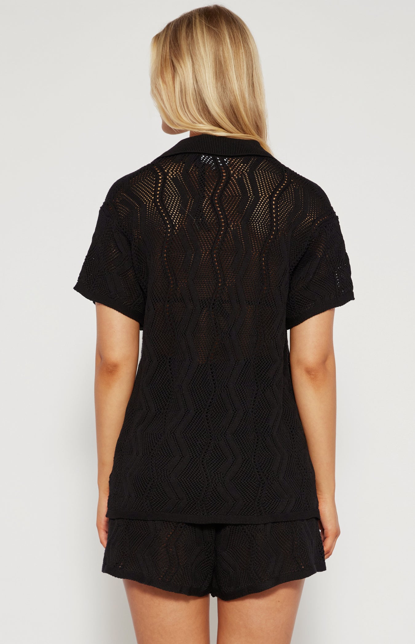 BRENDA SHIRT & SHORTS SET -BLACK