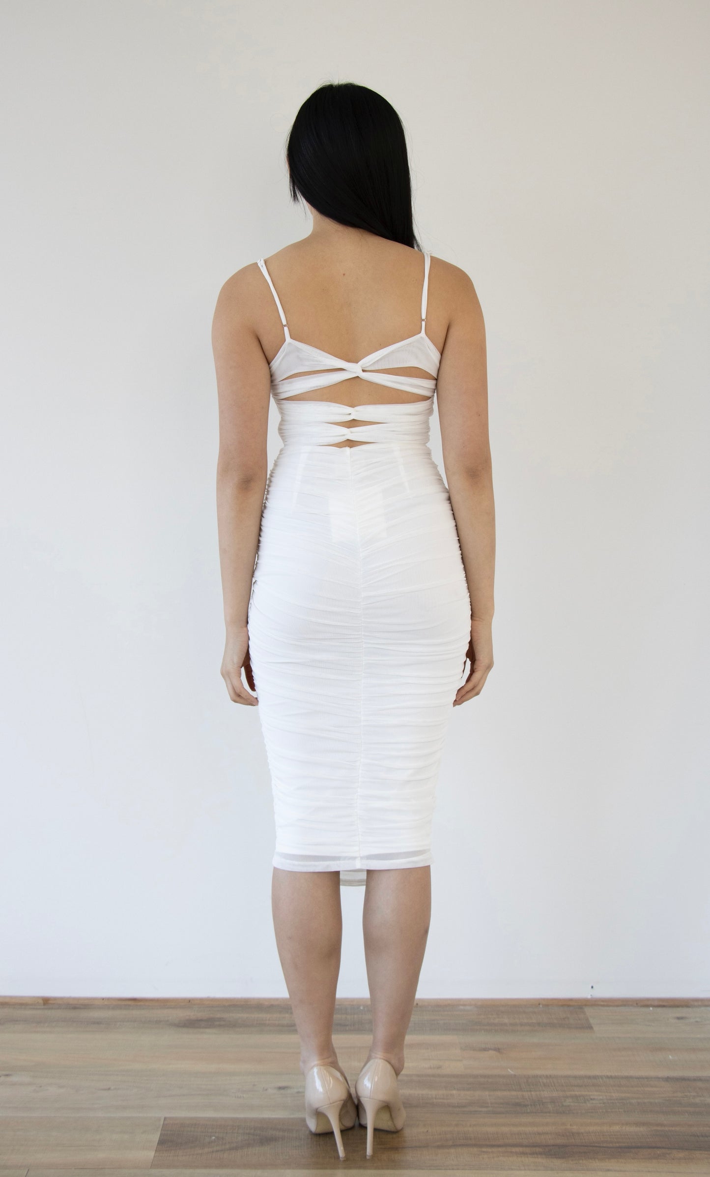 LIZZA MIDI DRESS -WHITE
