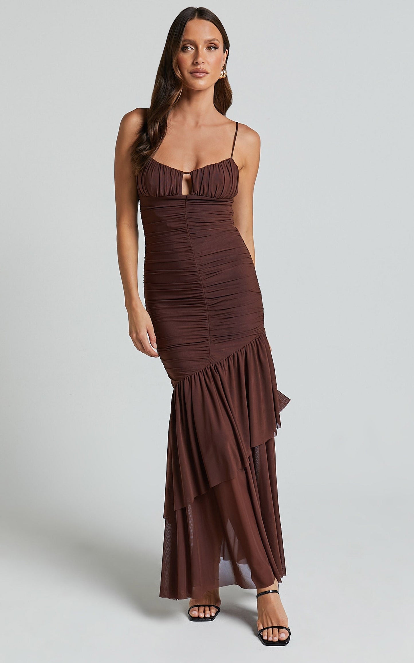 AVELINE MAXI DRESS -CHOCOLATE