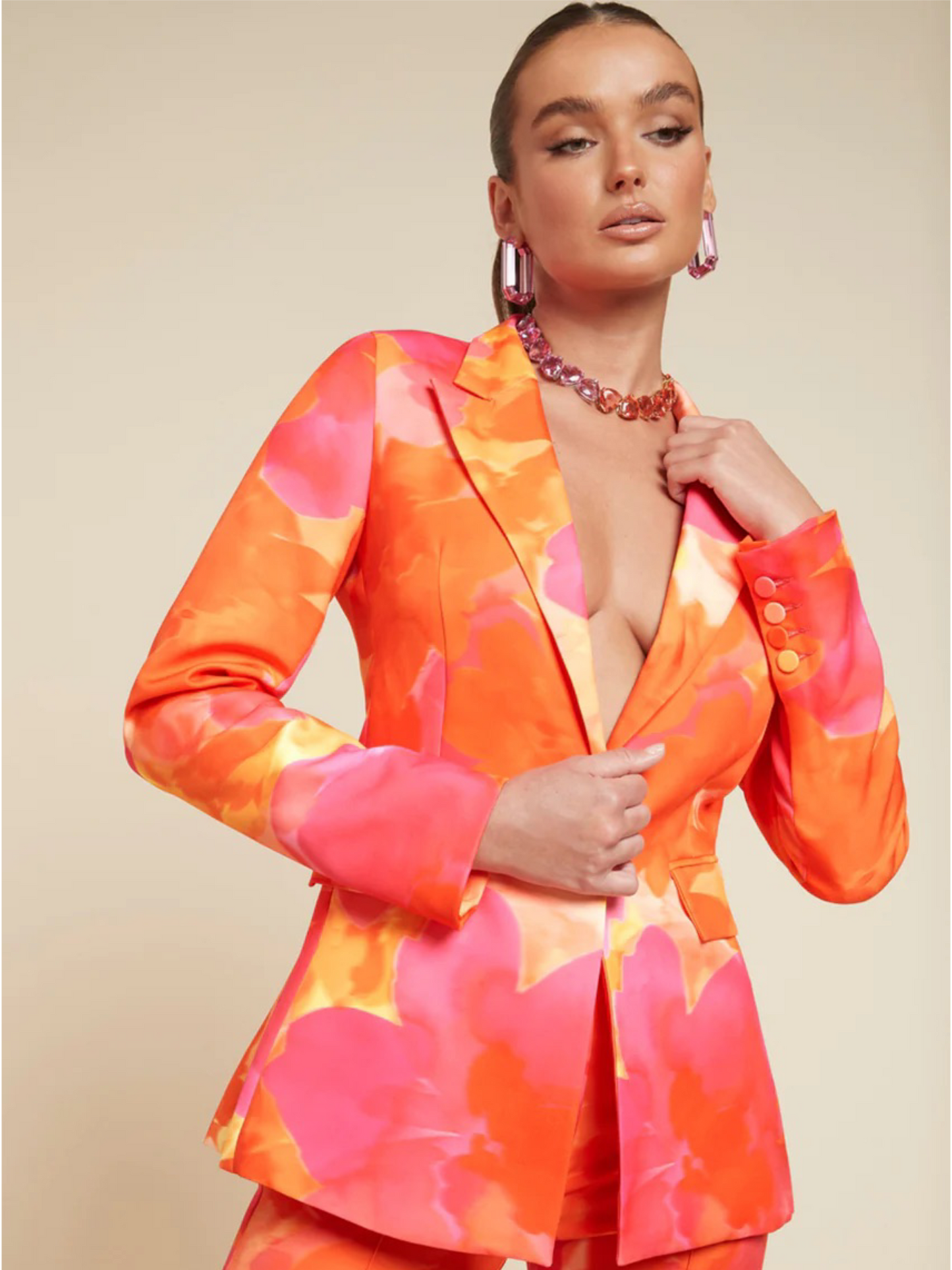 TIGERLILY BLAZER -ORANGE FLORAL