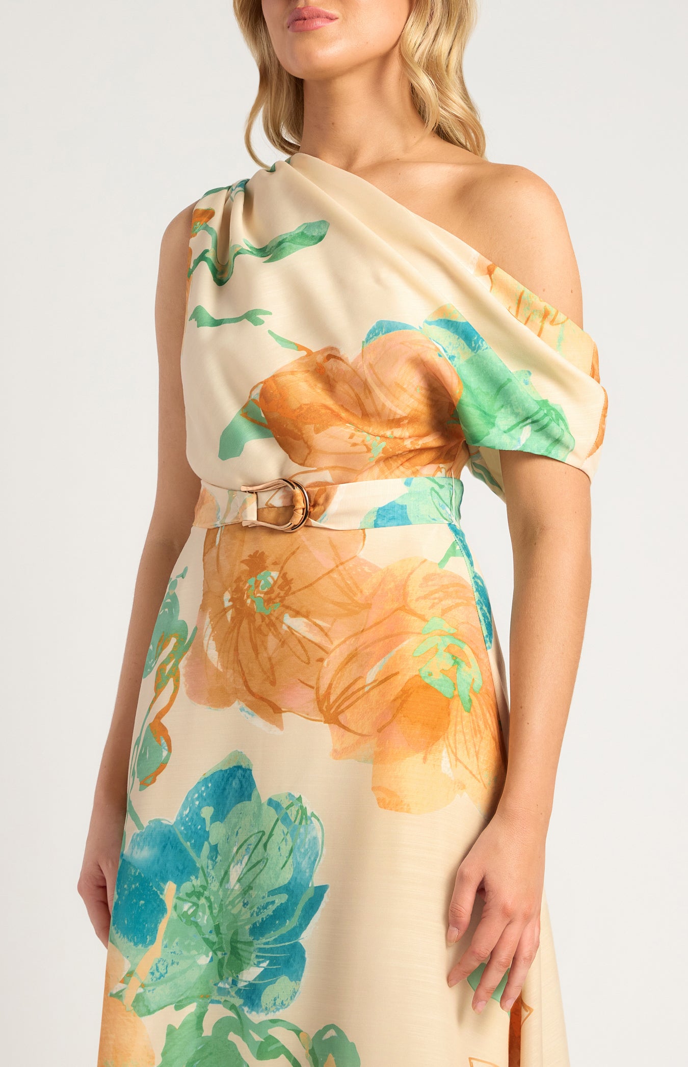 BLOSSOM MIDI DRESS - TANGERINE BLUE
