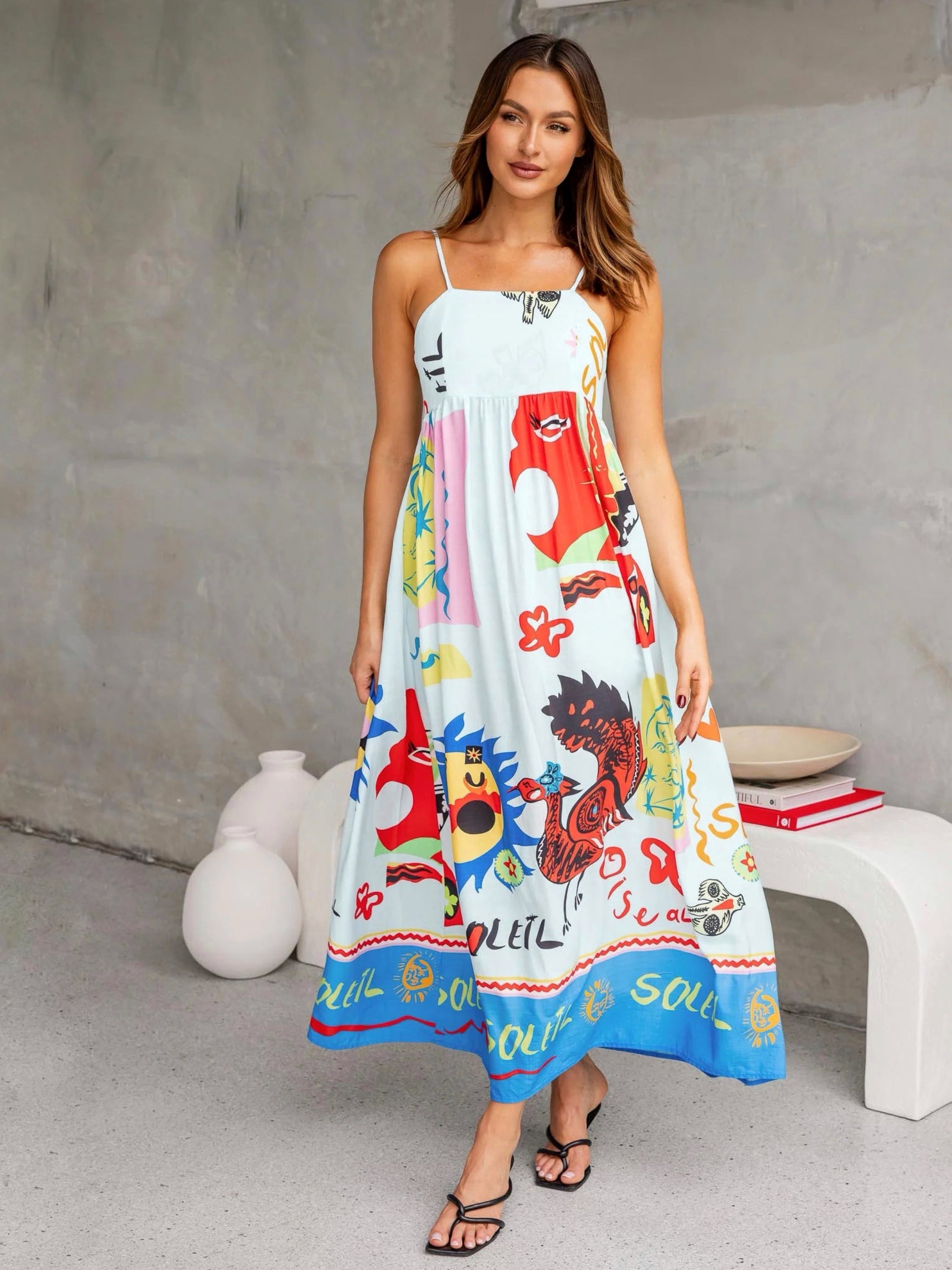 ASTERIA MAXI DRESS -BLUE PRINTS – Chelsea Avenue