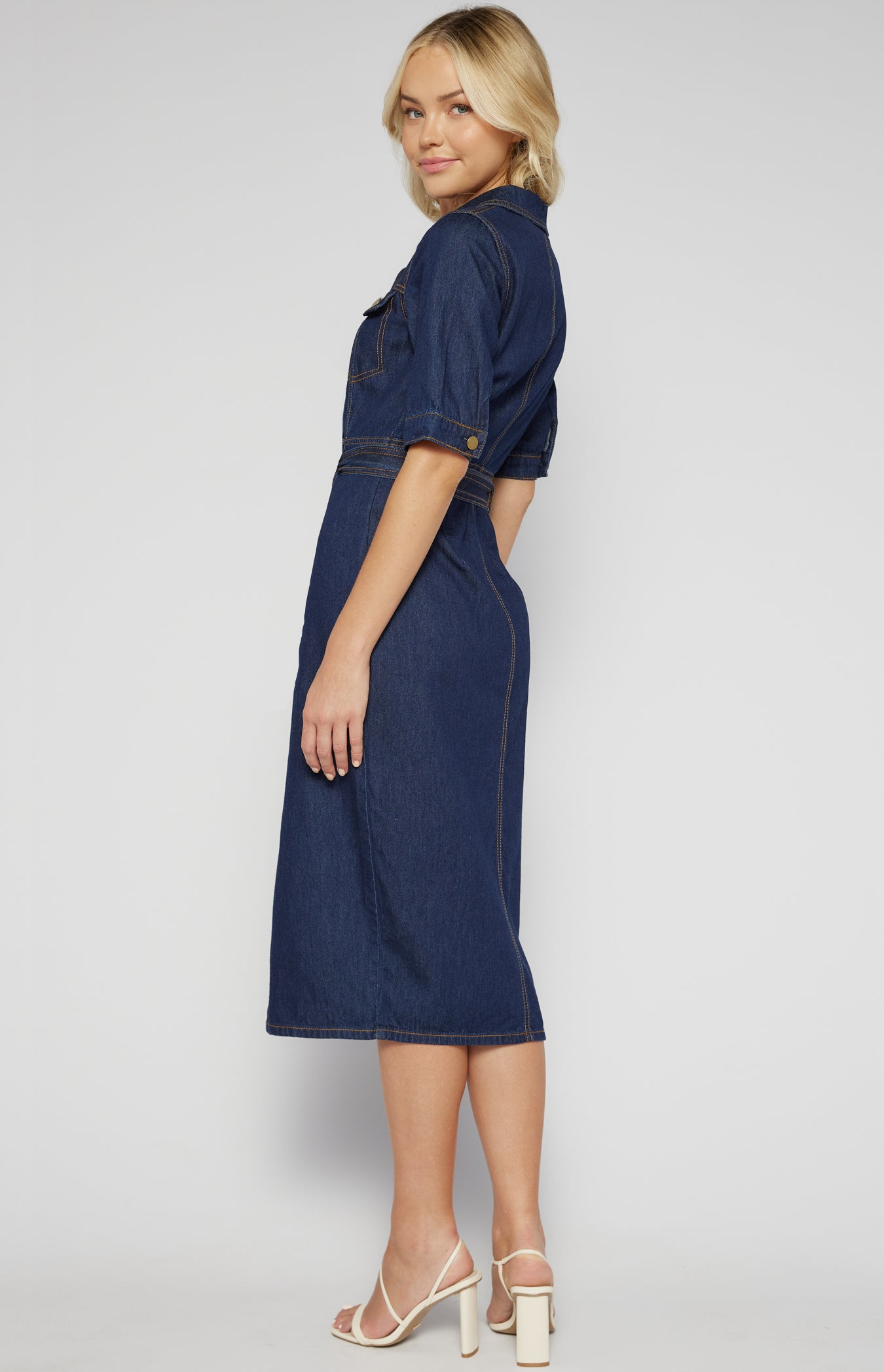 ELODIE MIDI DRESS -DENIM