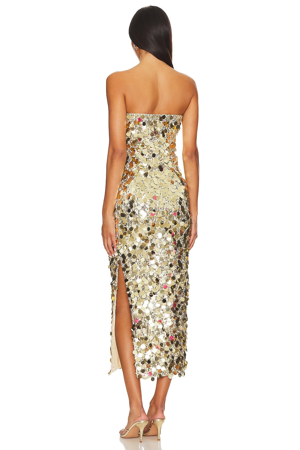 GABOURNE MIDI DRESS -GOLD