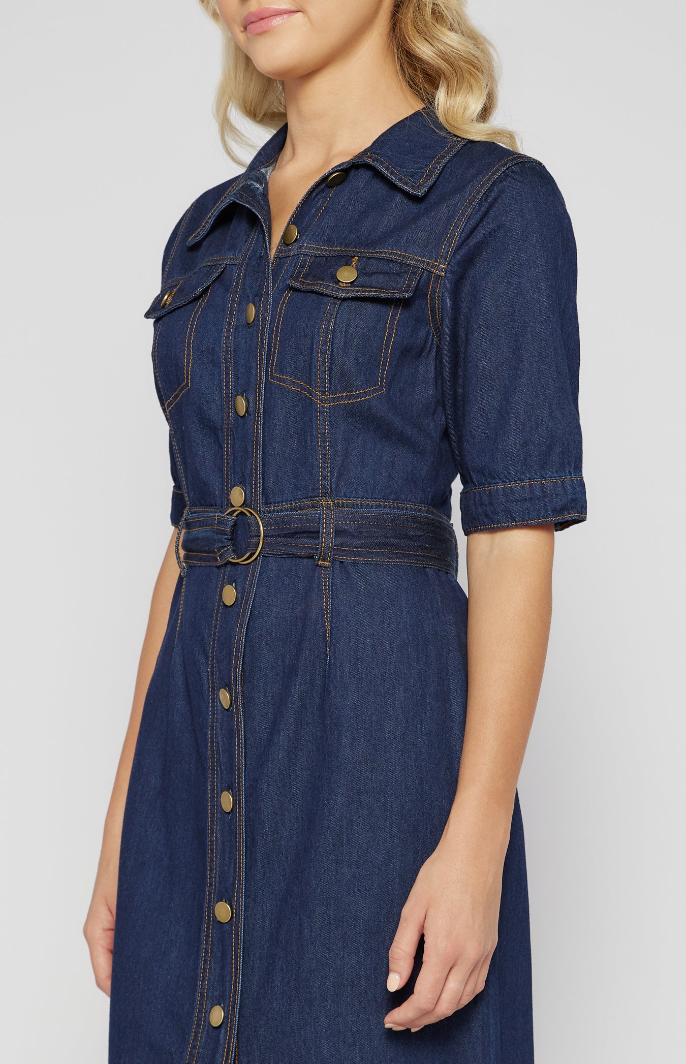 ELODIE MIDI DRESS -DENIM