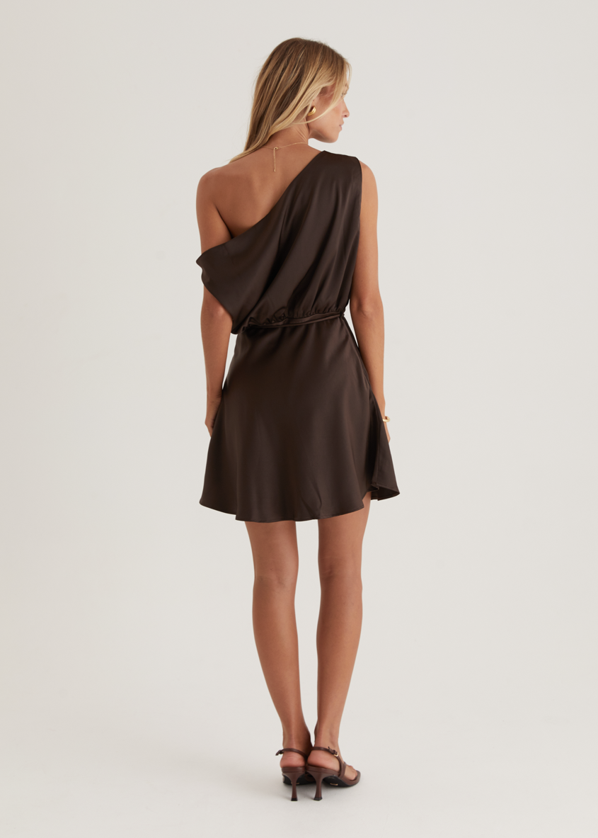 VINNIE MINI DRESS -CHOCOLATE