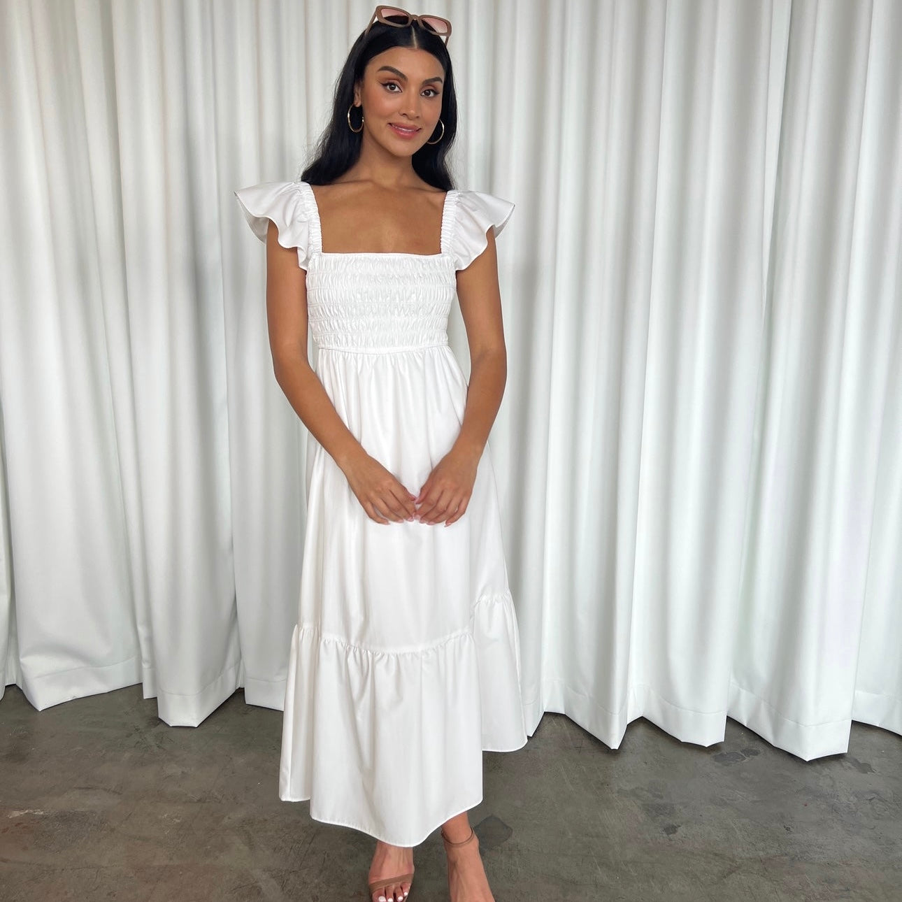 CALL ME BABY MAXI DRESS -WHITE