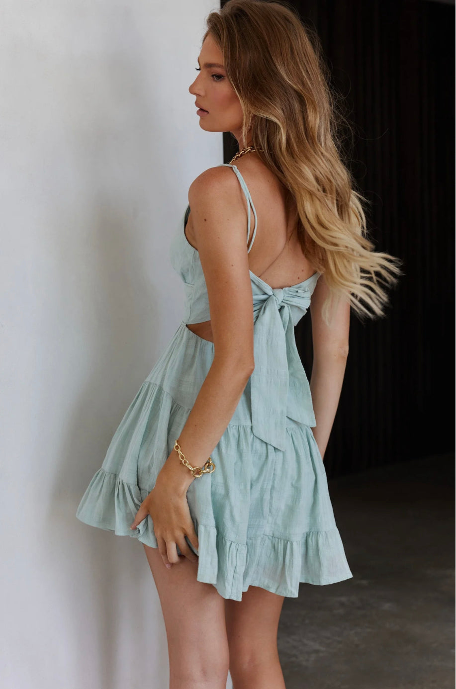 JOY MINI DRESS -SAGE