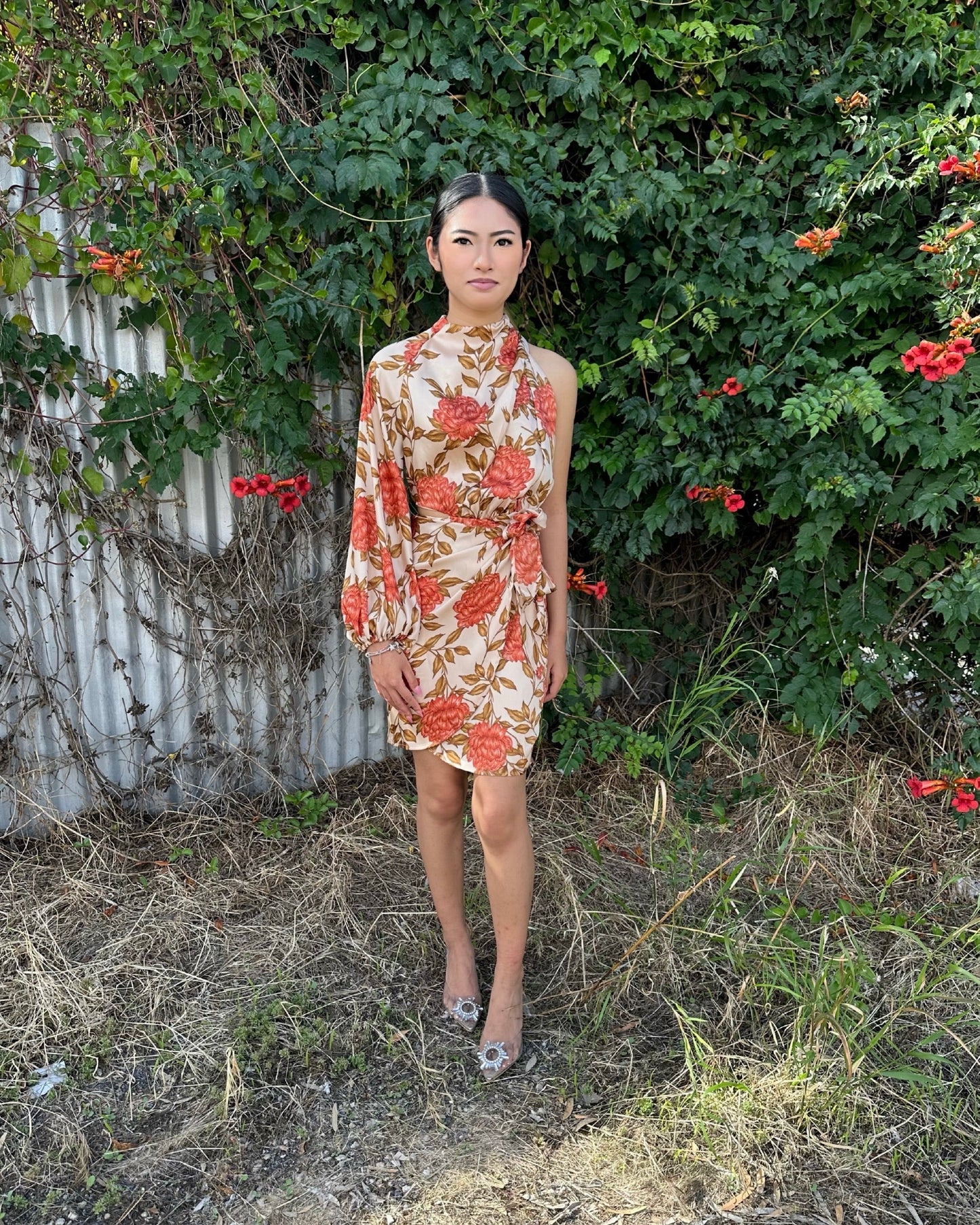 ROSEWOOD MINI DRESS -BEIGE FLORAL