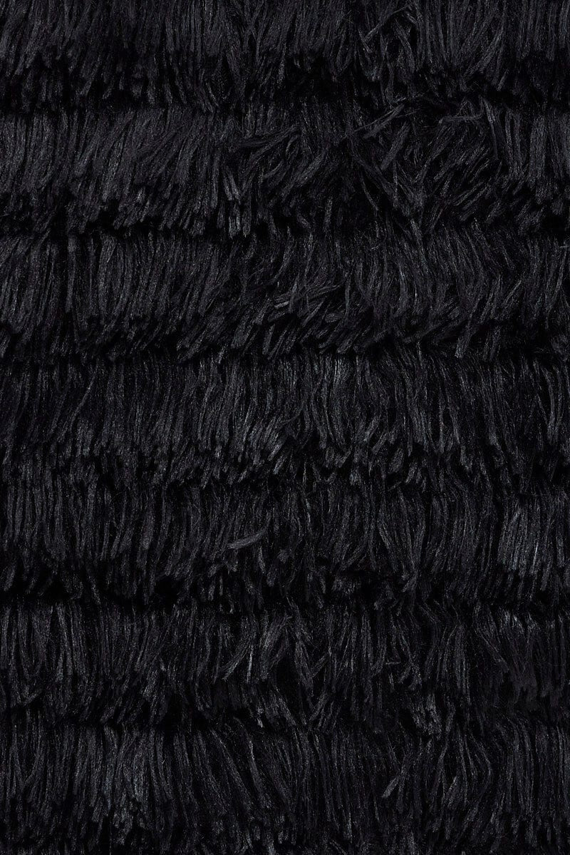 AROMA SHAGGY JACKET -BLACK