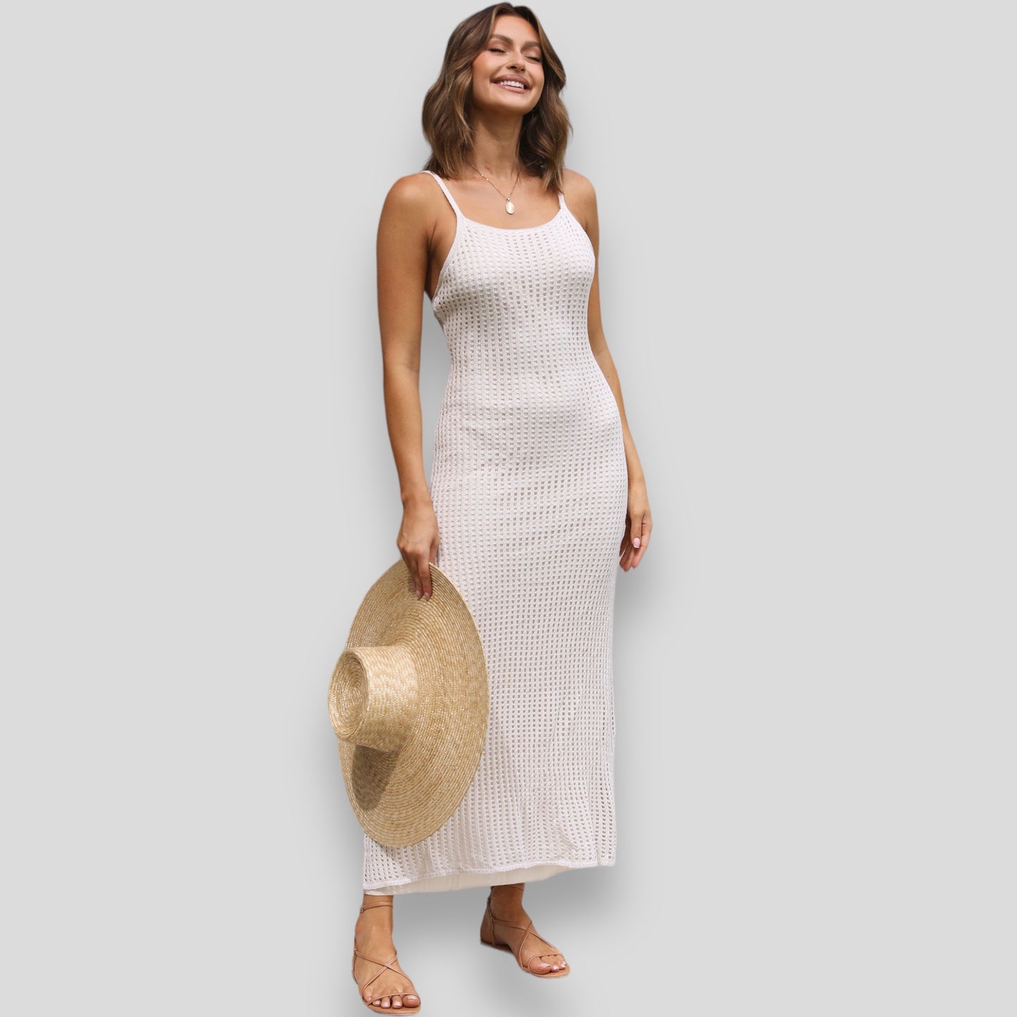 JERSEY MAXI DRESS -WHITE