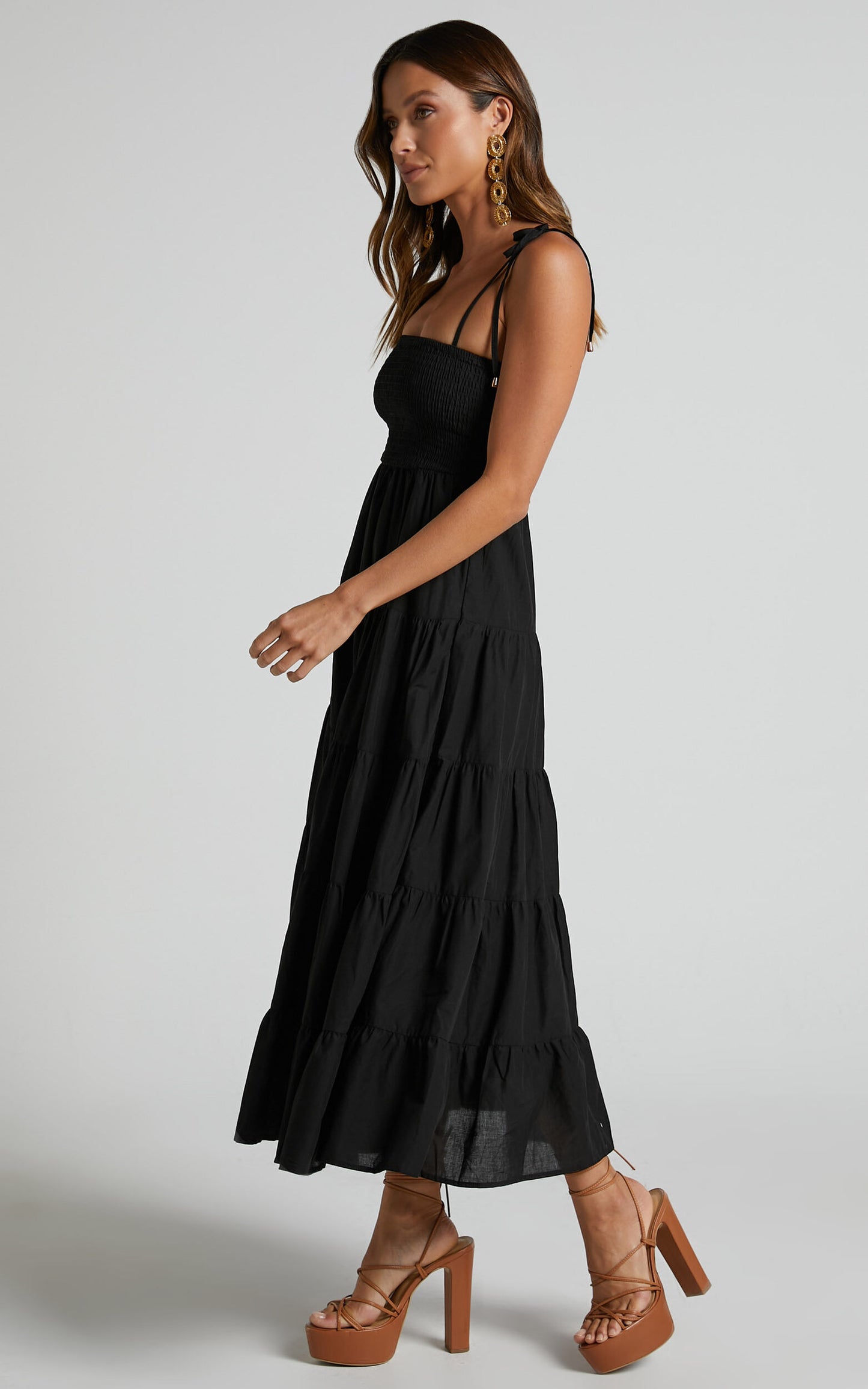 KIMOI MIDI DRESS -BLACK