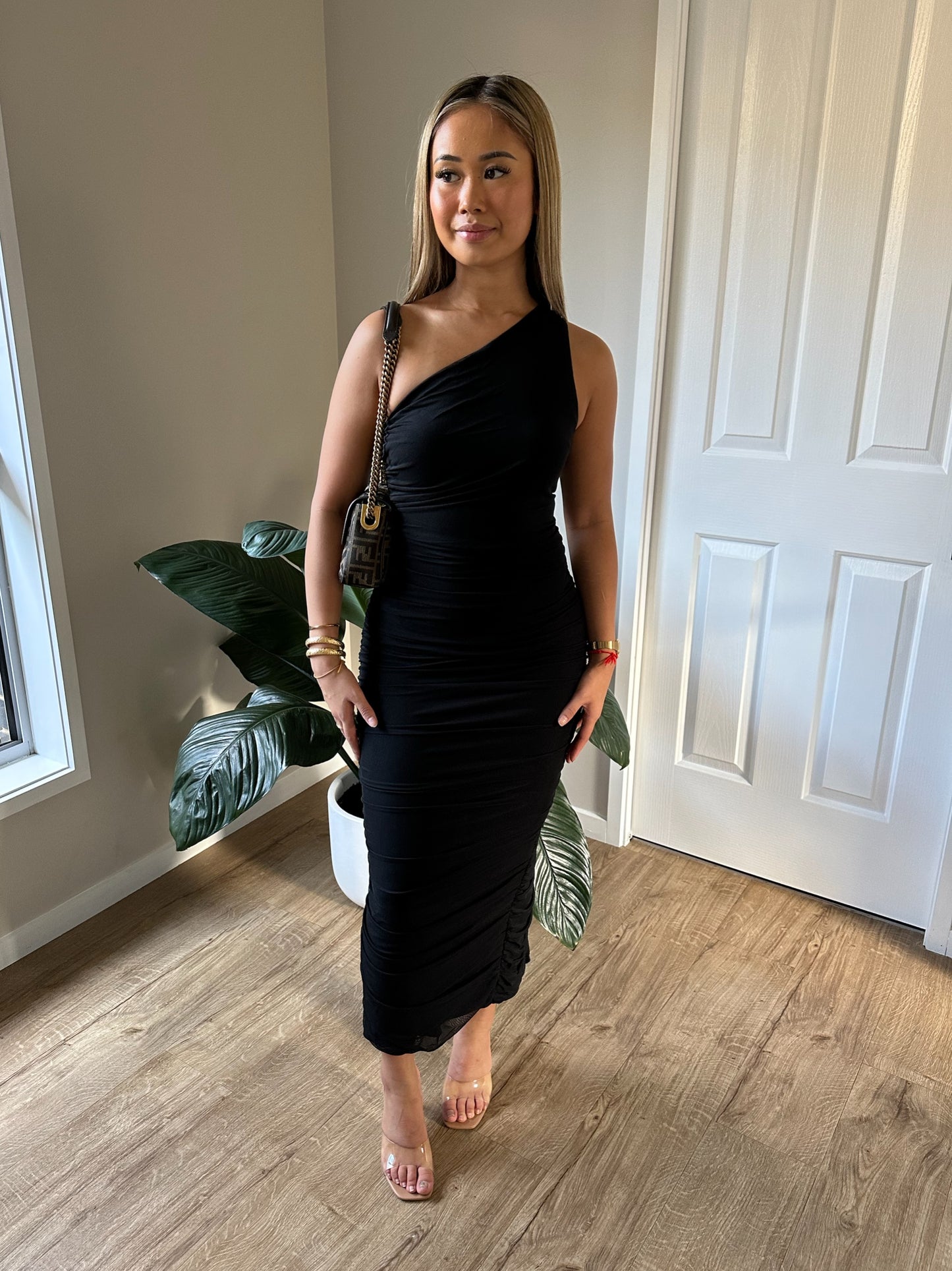 CANDICE MIDI DRESS -BLACK