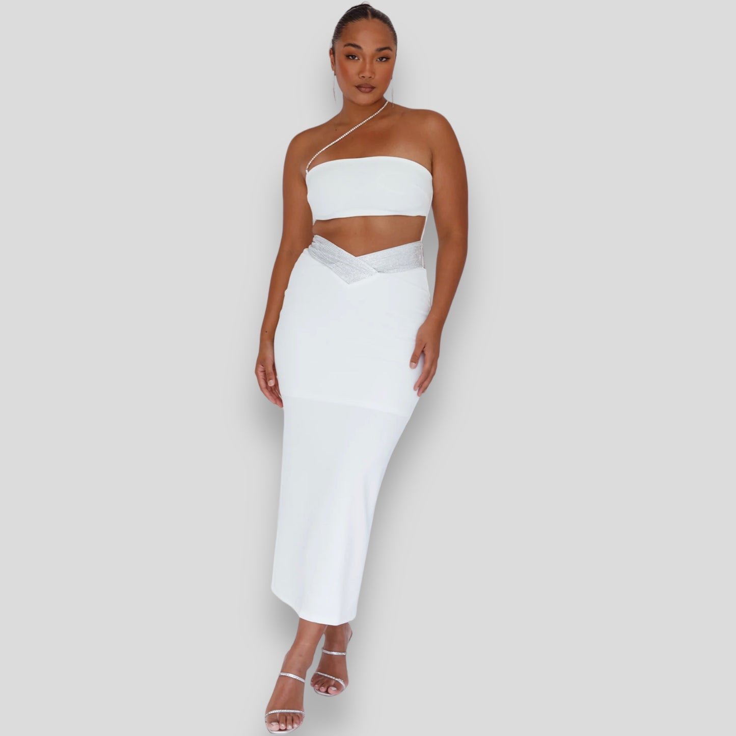 LIANA MIDI DRESS -WHITE