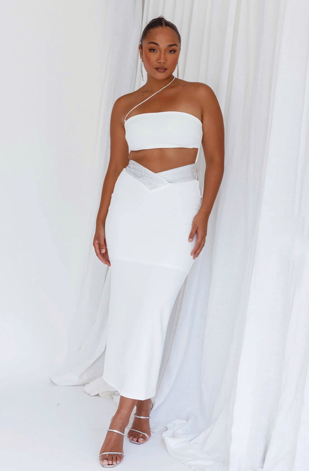 LIANA MIDI DRESS -WHITE
