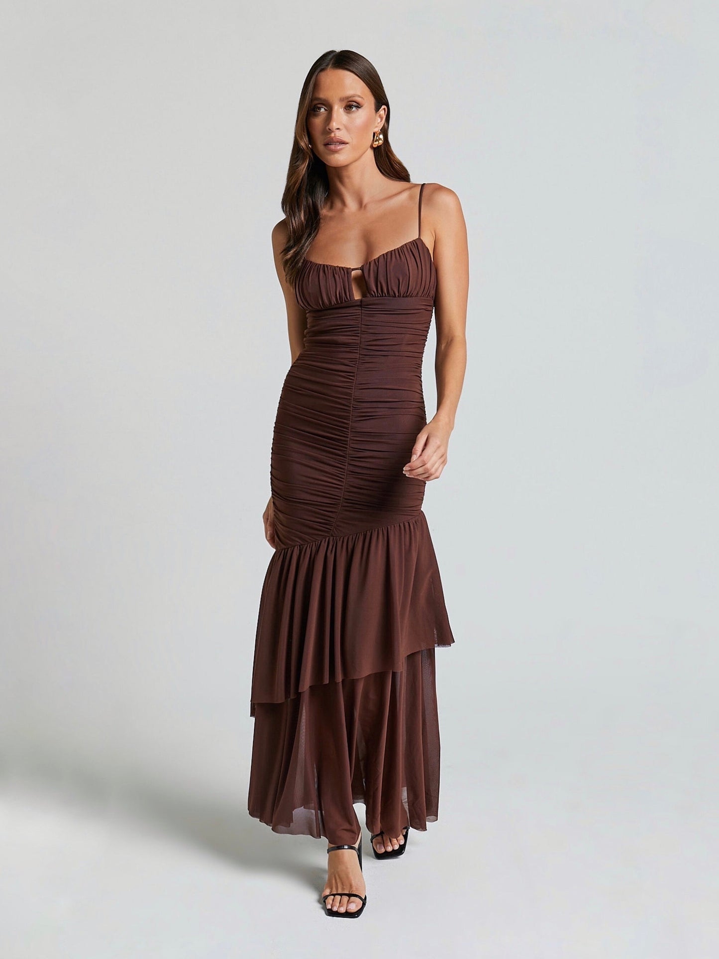 AVELINE MAXI DRESS -CHOCOLATE