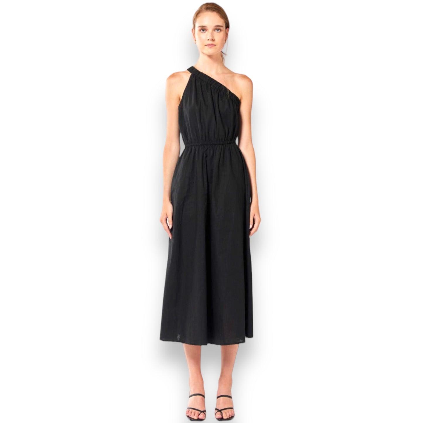 ASHIO MIDI DRESS -BLACK