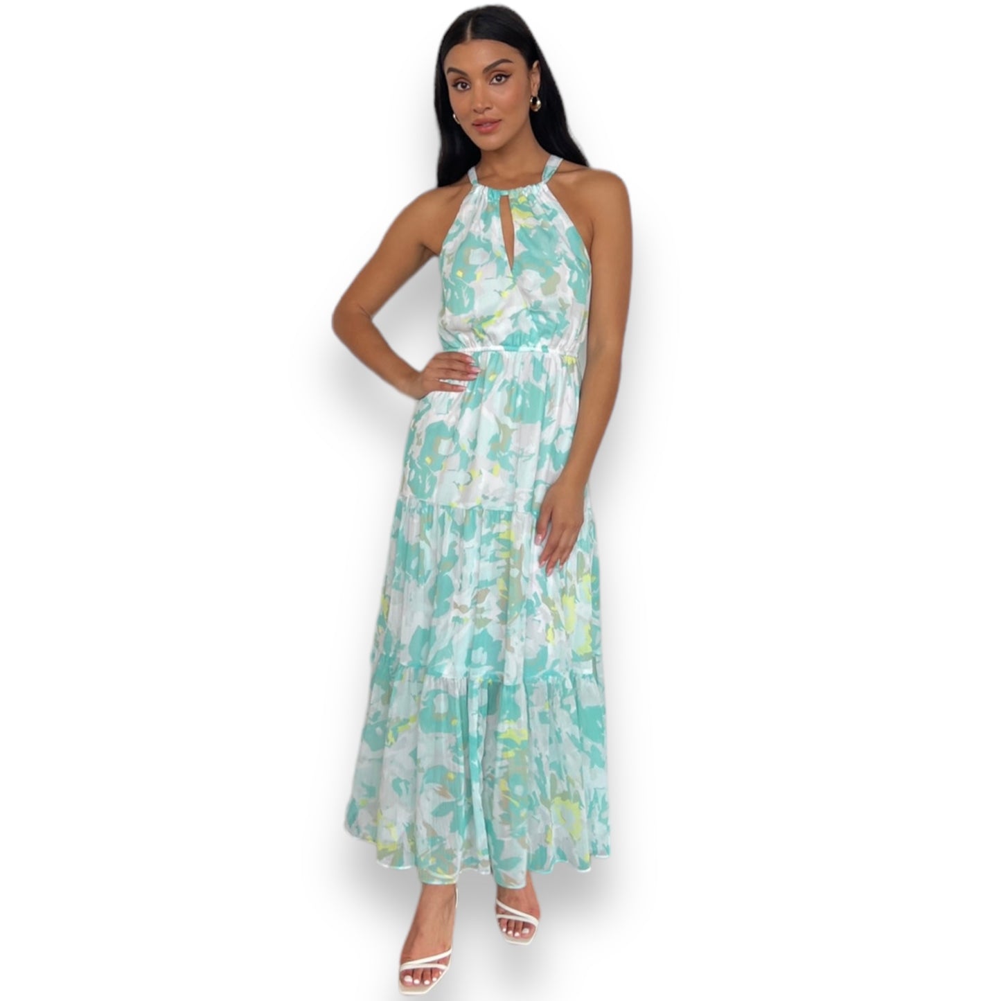VANESSA MAXI DRESS -GREEN FLORAL