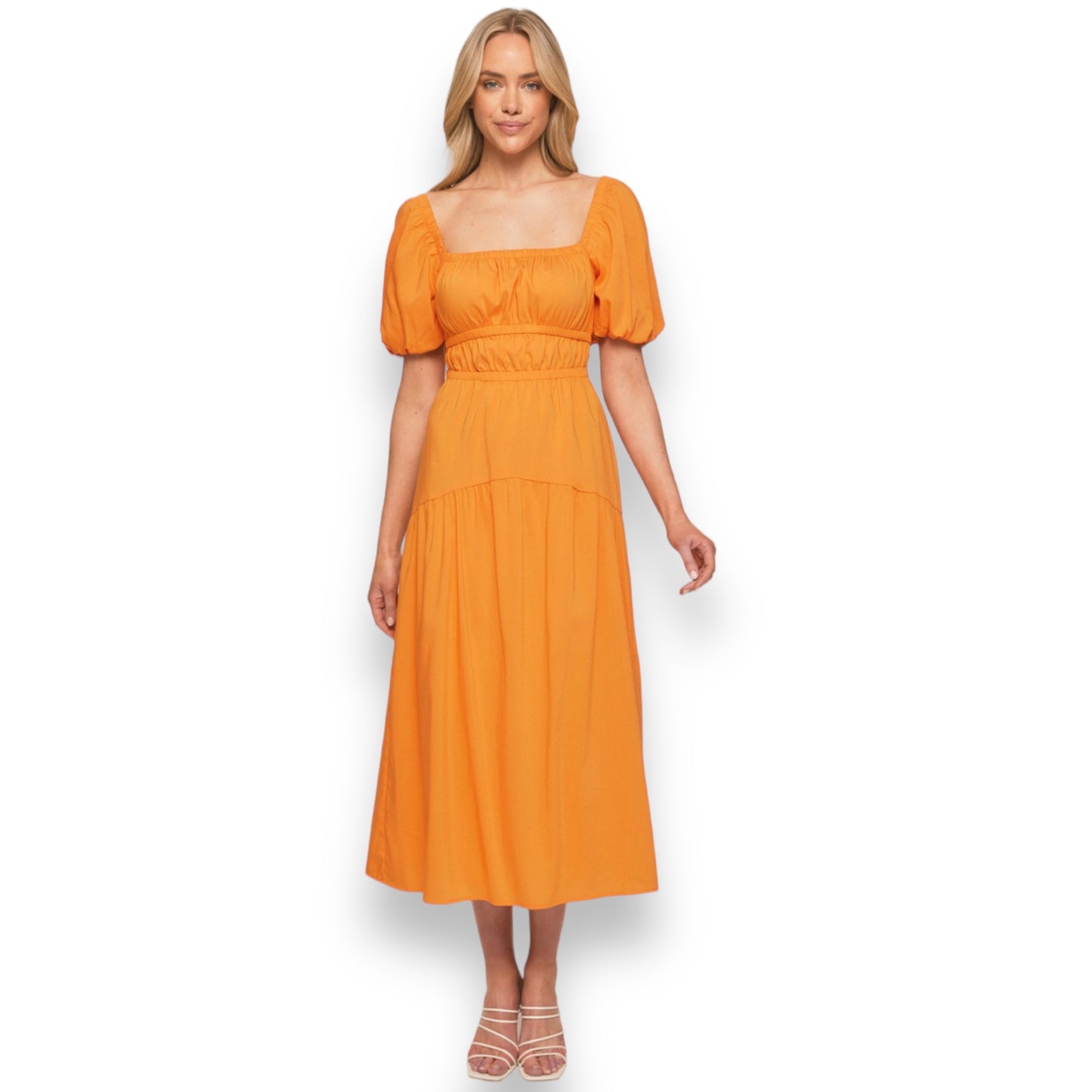 MIMI MIDI DRESS -ORANGE